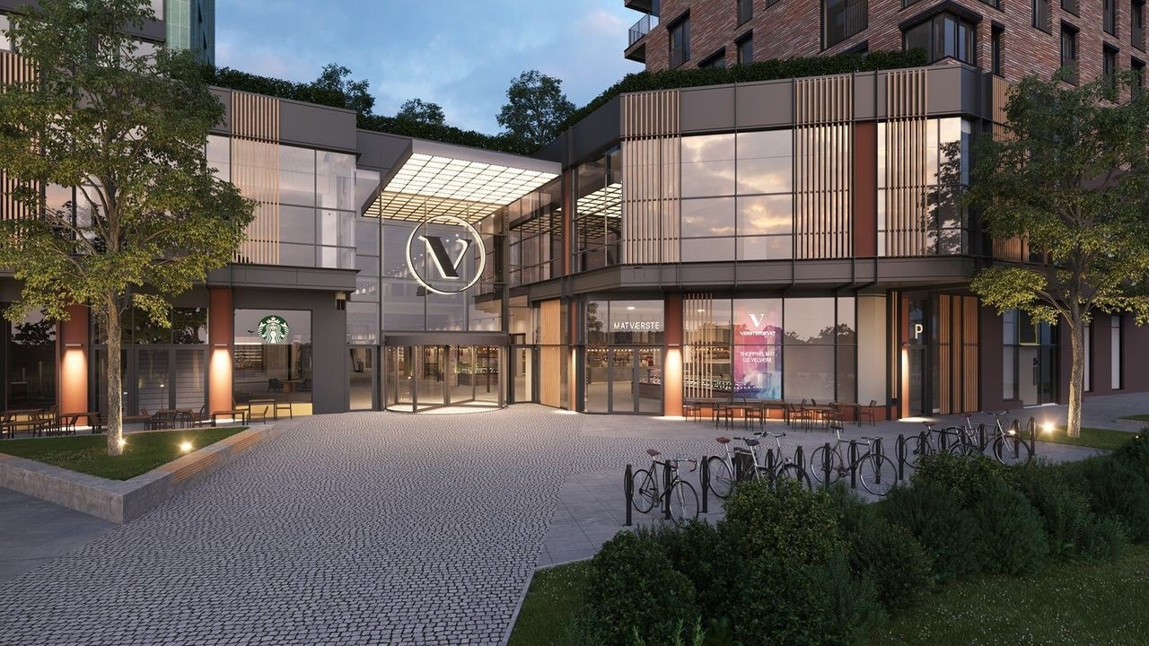 Hovedinngang til Værste Torvet kjøpesenter. Galleribilde