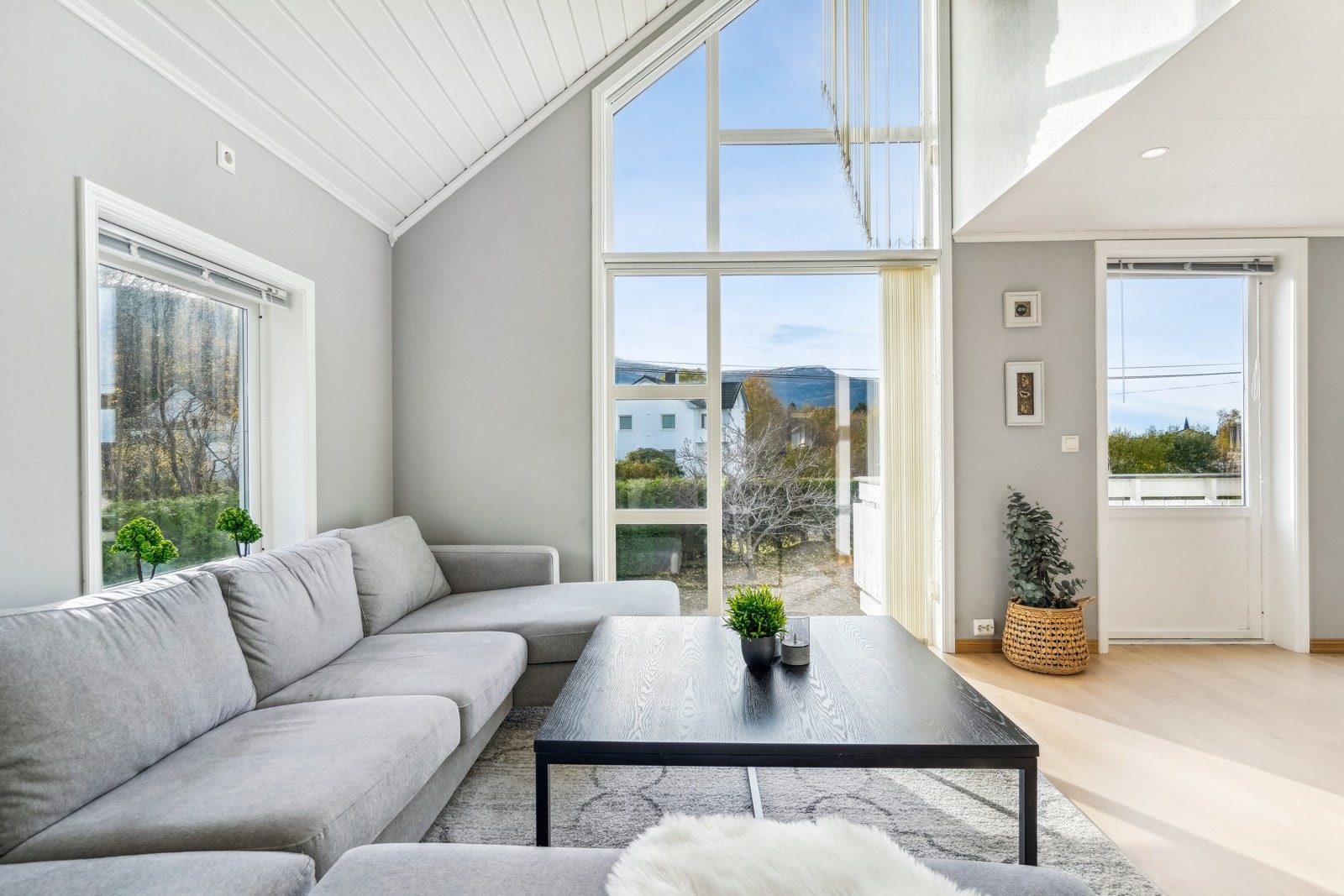 De store vindusflatene som vender mot sørvest gir godt med naturlig lys inn. Galleribilde