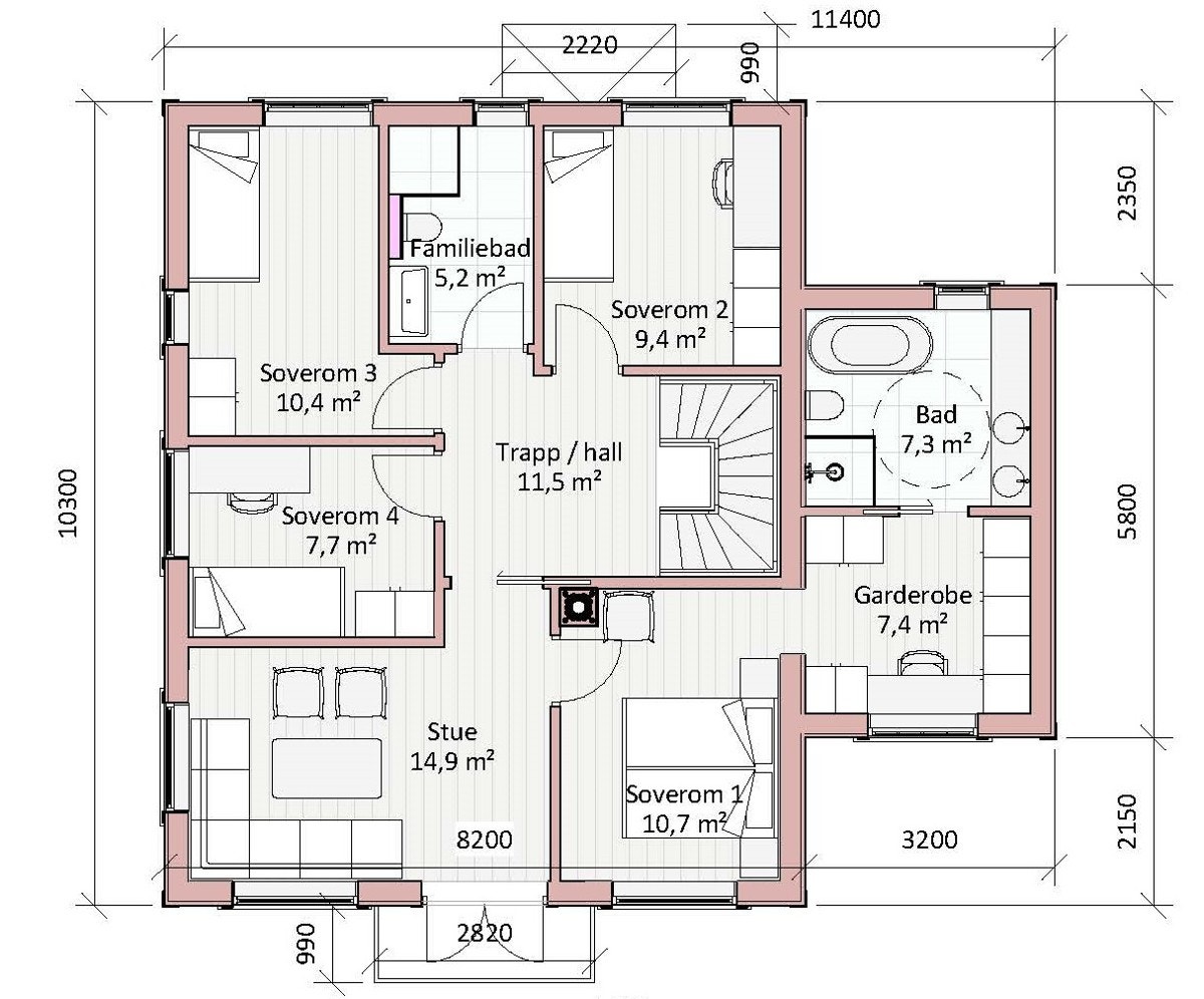 Plantegning 2. etasje Galleribilde