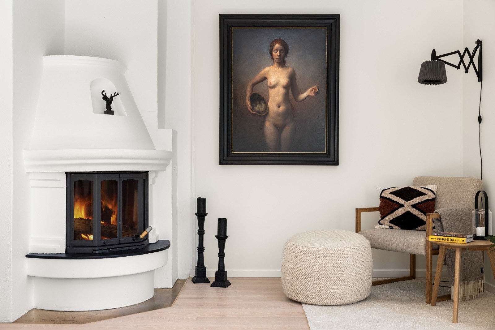 Den lukkede peisovnen gir god oppvarming. Galleribilde