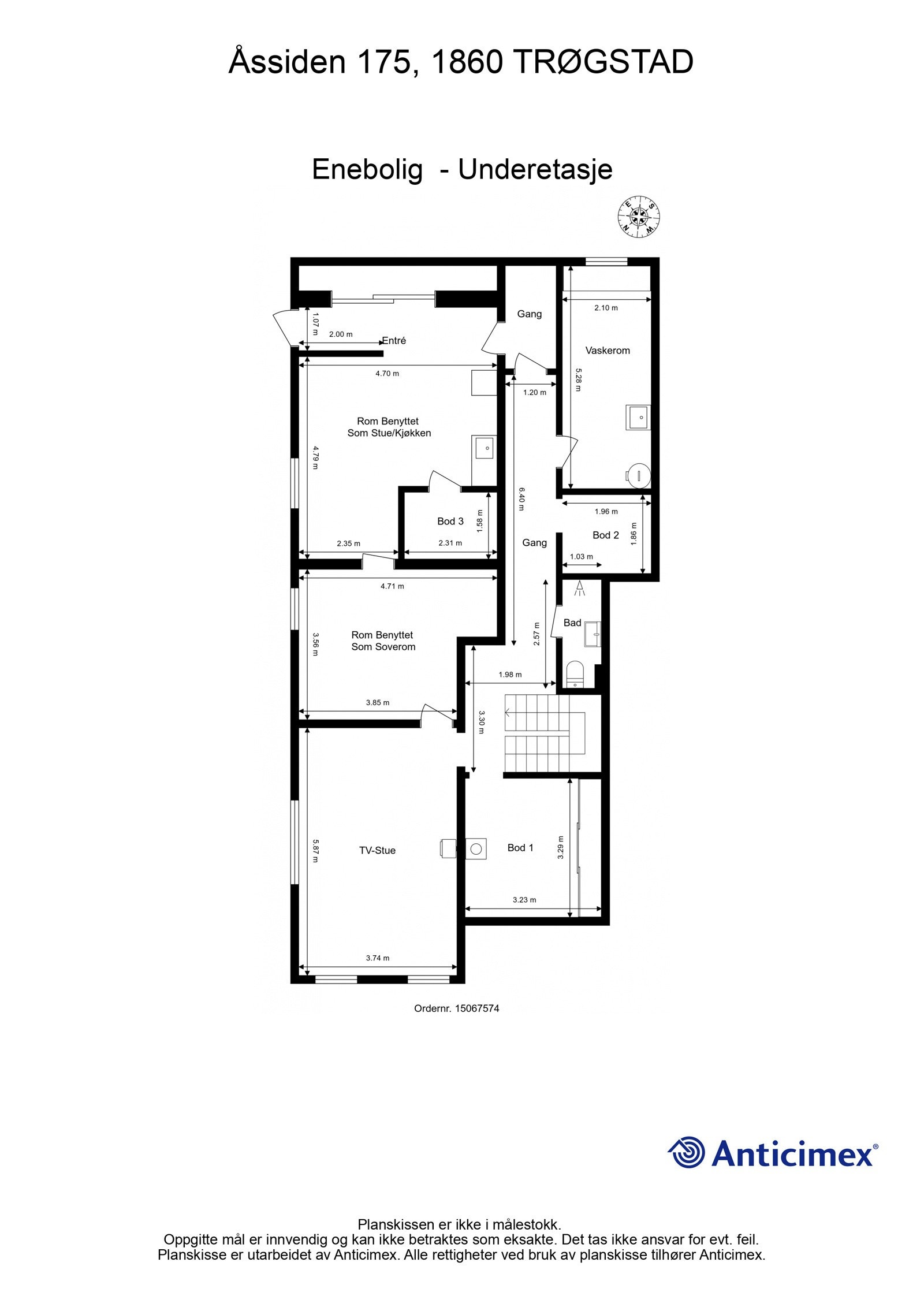 Plantegning - underetasje (målsatt) Galleribilde