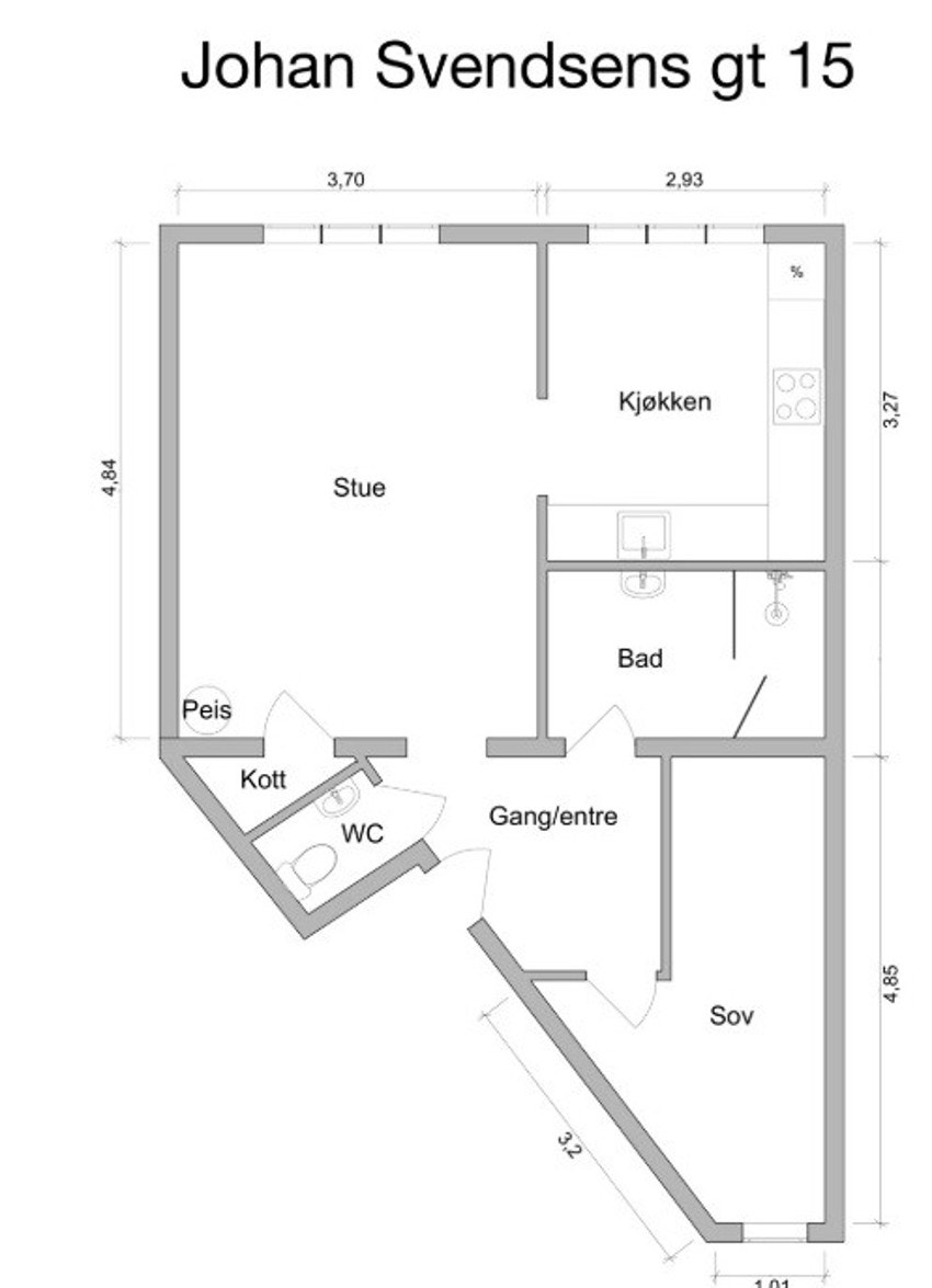 Forslag til planløsning. Romløsning og mål er kun til inspirasjon. Søknad og bygging er ikke sjekket. Galleribilde