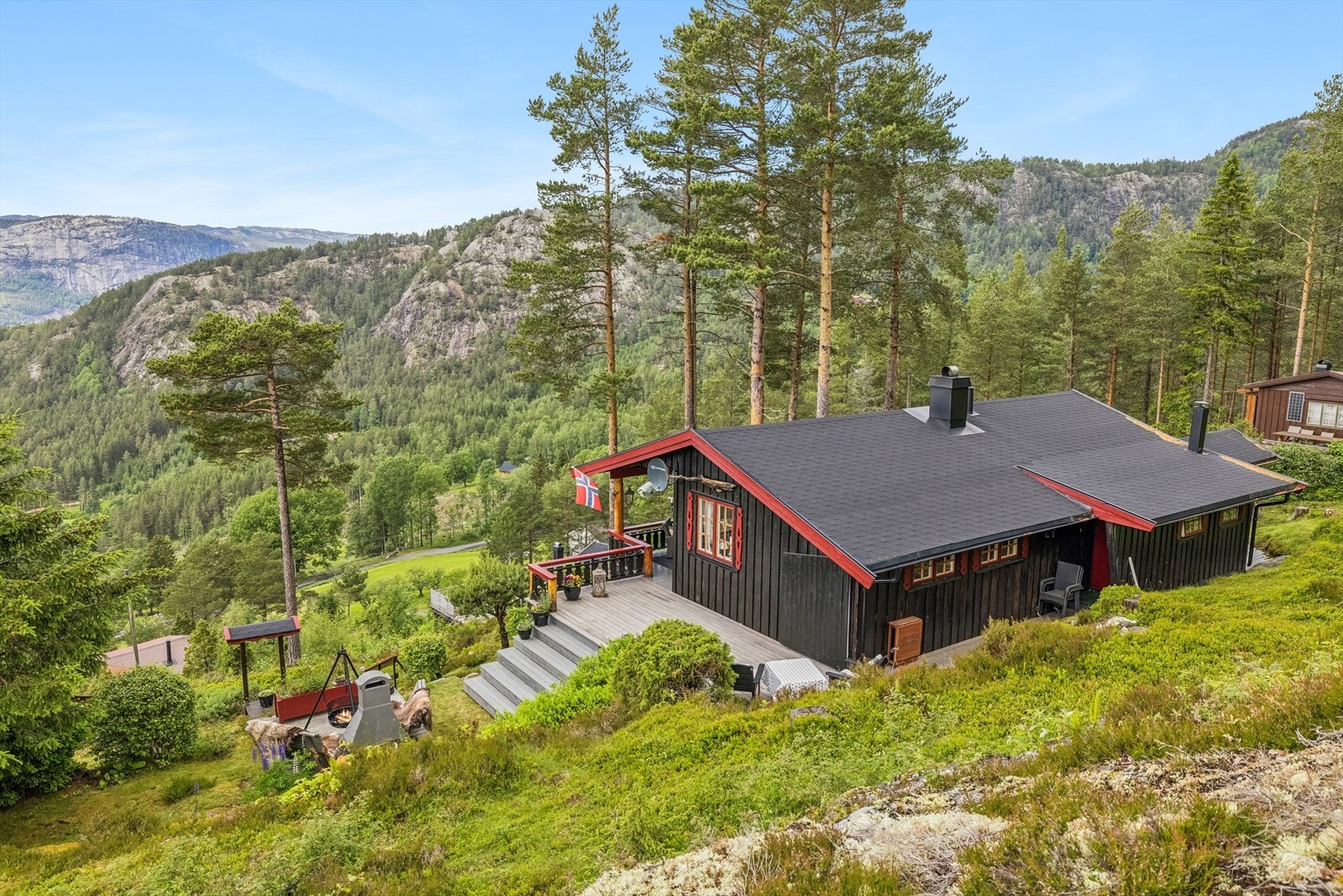 Hytten ligger sjenert til med minimalt med innsyn Galleribilde