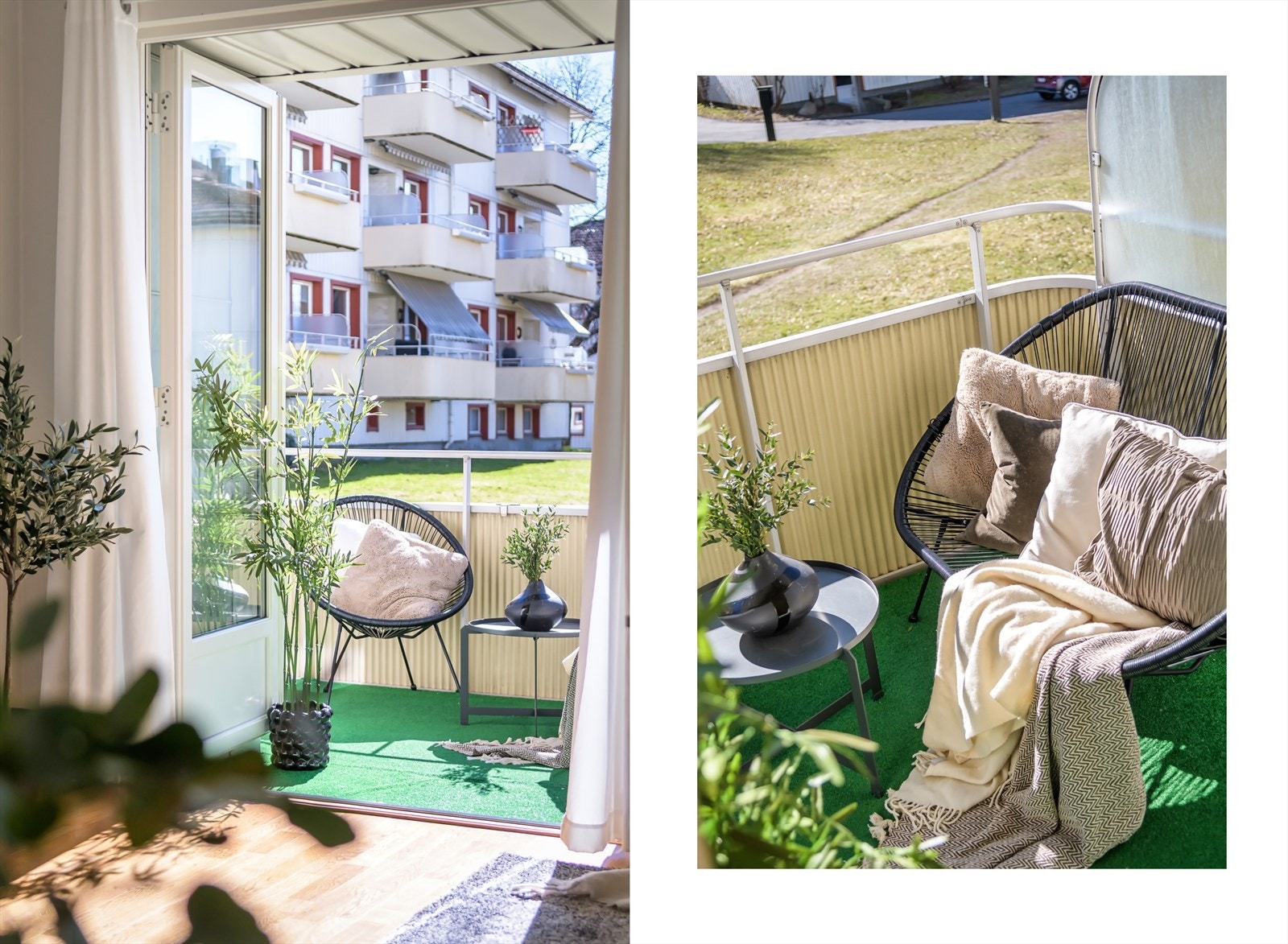 Fra stuen er det utgang gjennom en fin tofløyet balkongdør, til en stor vestvendt balkong på ca. 8m² Galleribilde