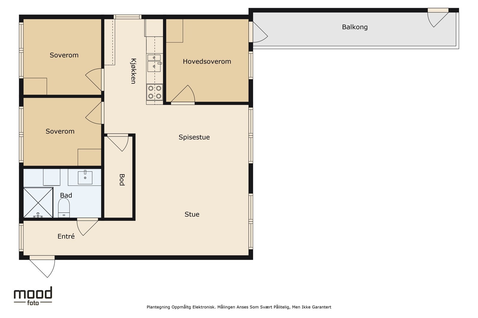 Leilighetens planløsning - I tillegg er det ekstern bod og mulighet for å leie garasjeplass Galleribilde