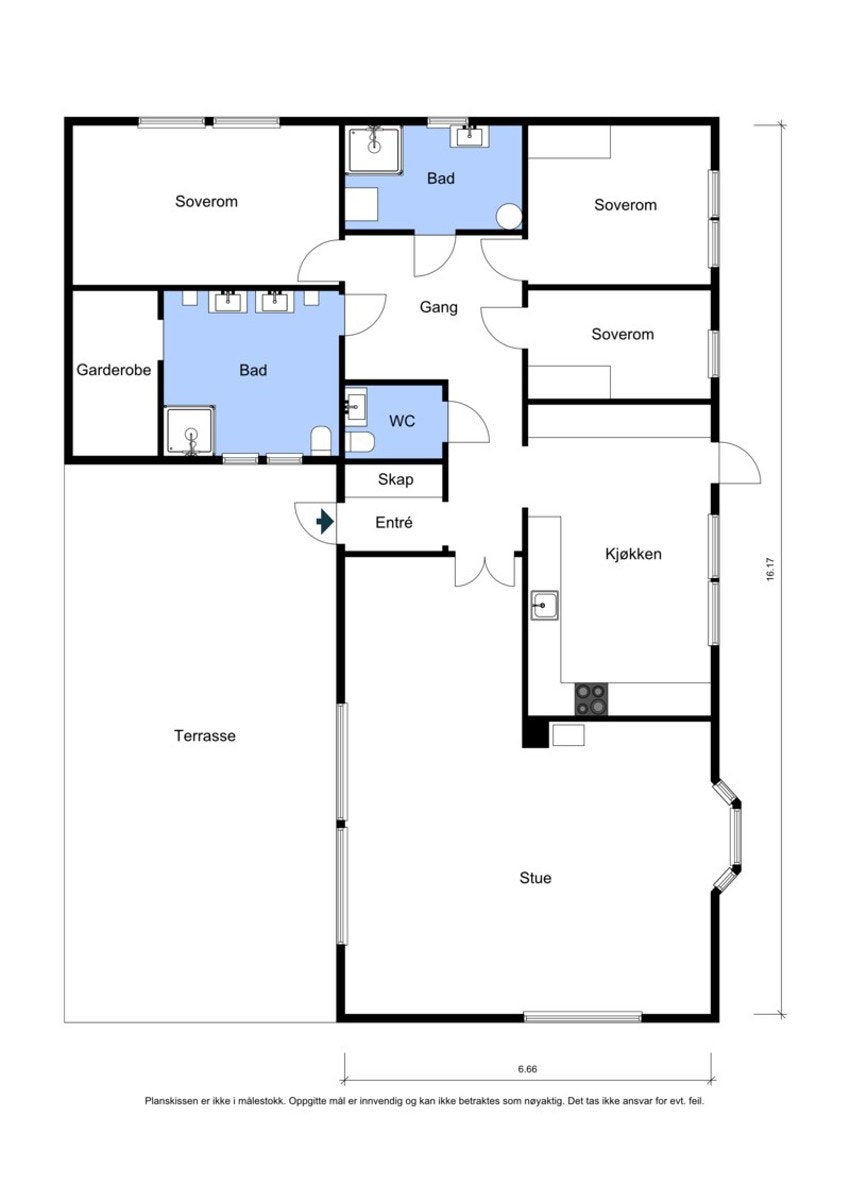 Plantegning 1 etg. Galleribilde