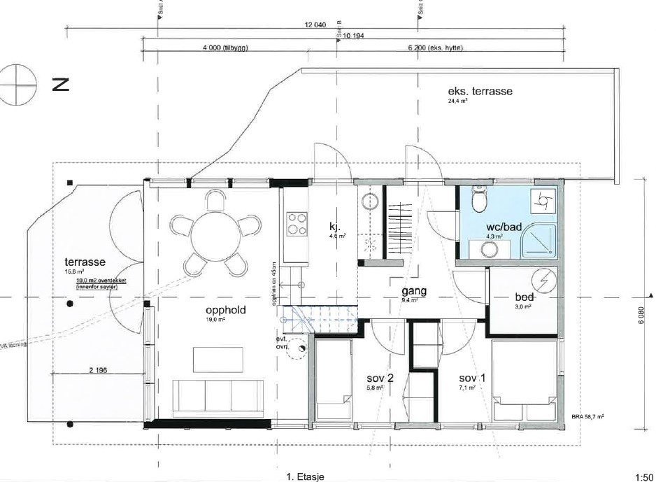 Godkjente plantegning for ombygget hytte.jpg Galleribilde