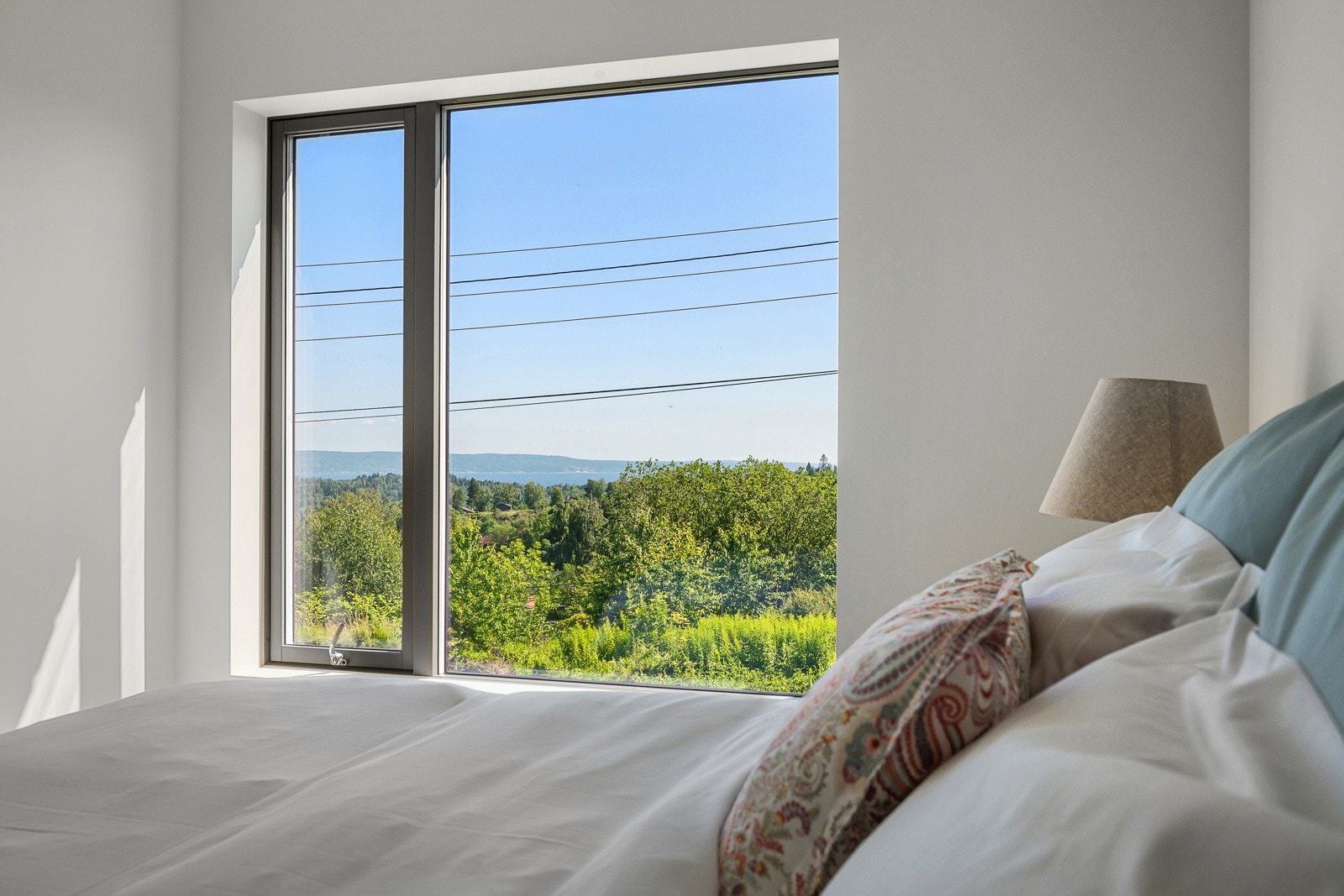 Vendt ut mot grønne omgivelser. Galleribilde