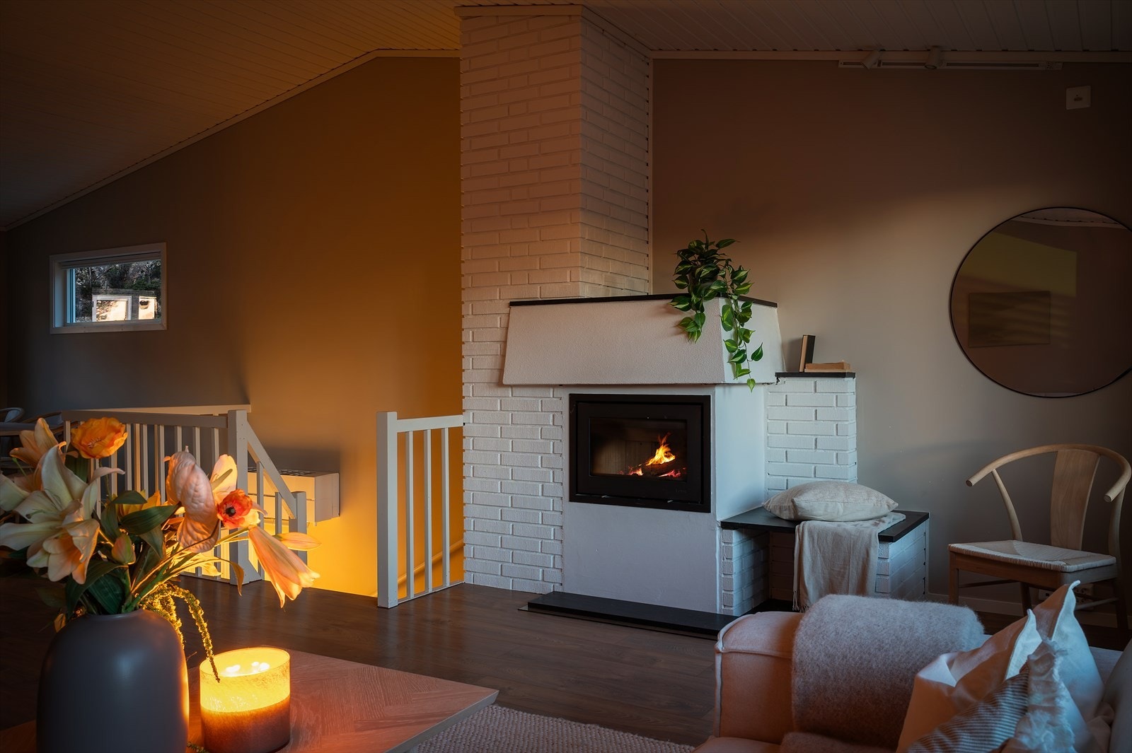 Peisen varmer godt på de kaldere dagene. Galleribilde