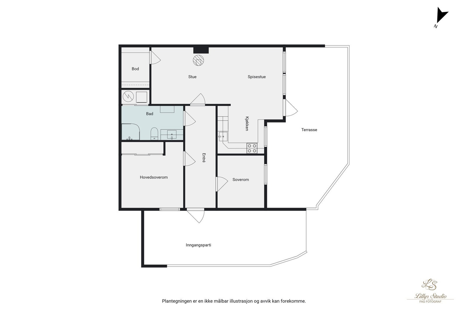 Slik ser plantegningen ut. Galleribilde