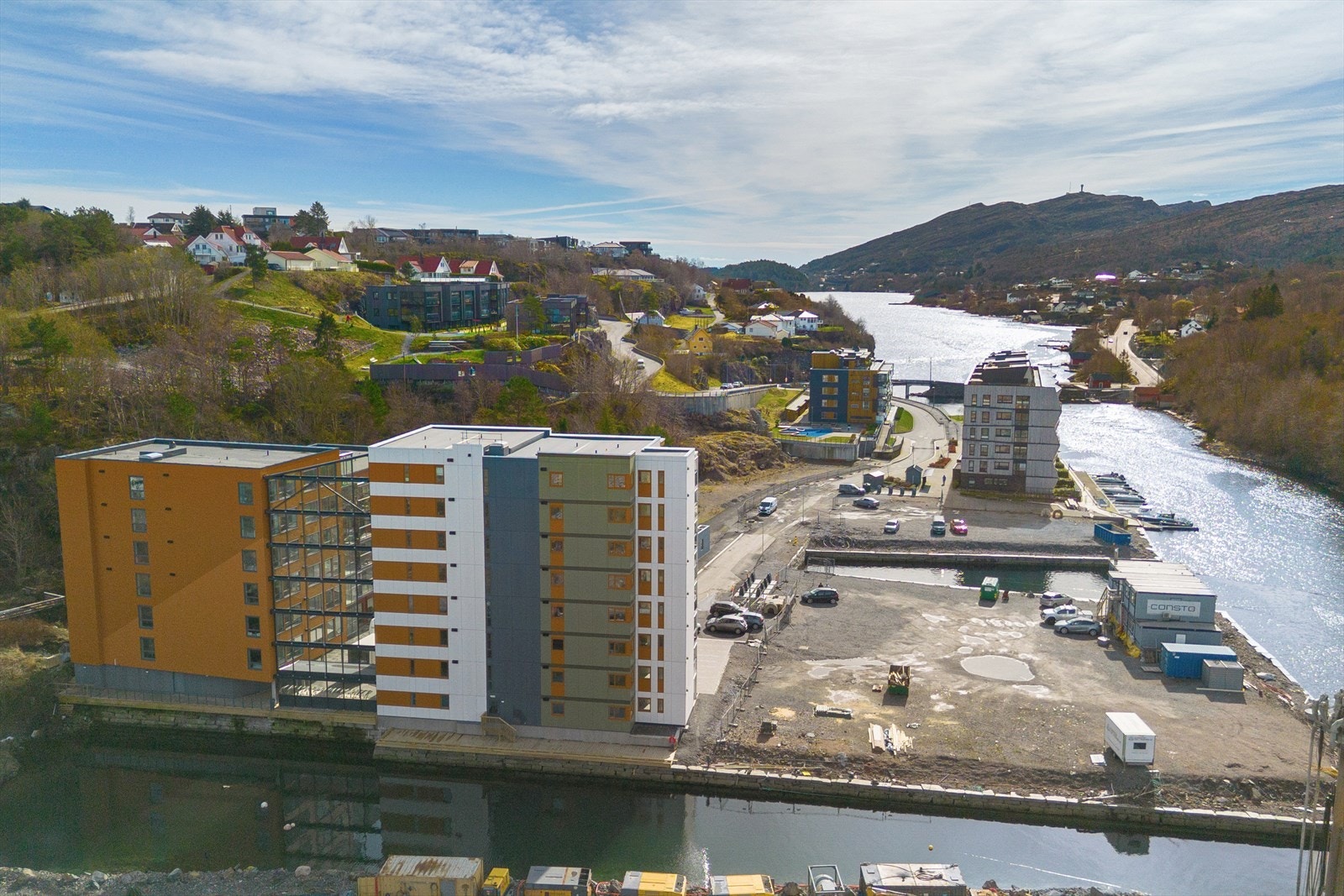 Her skal det bygges flere blokker, samt flotte fellesareal. Galleribilde