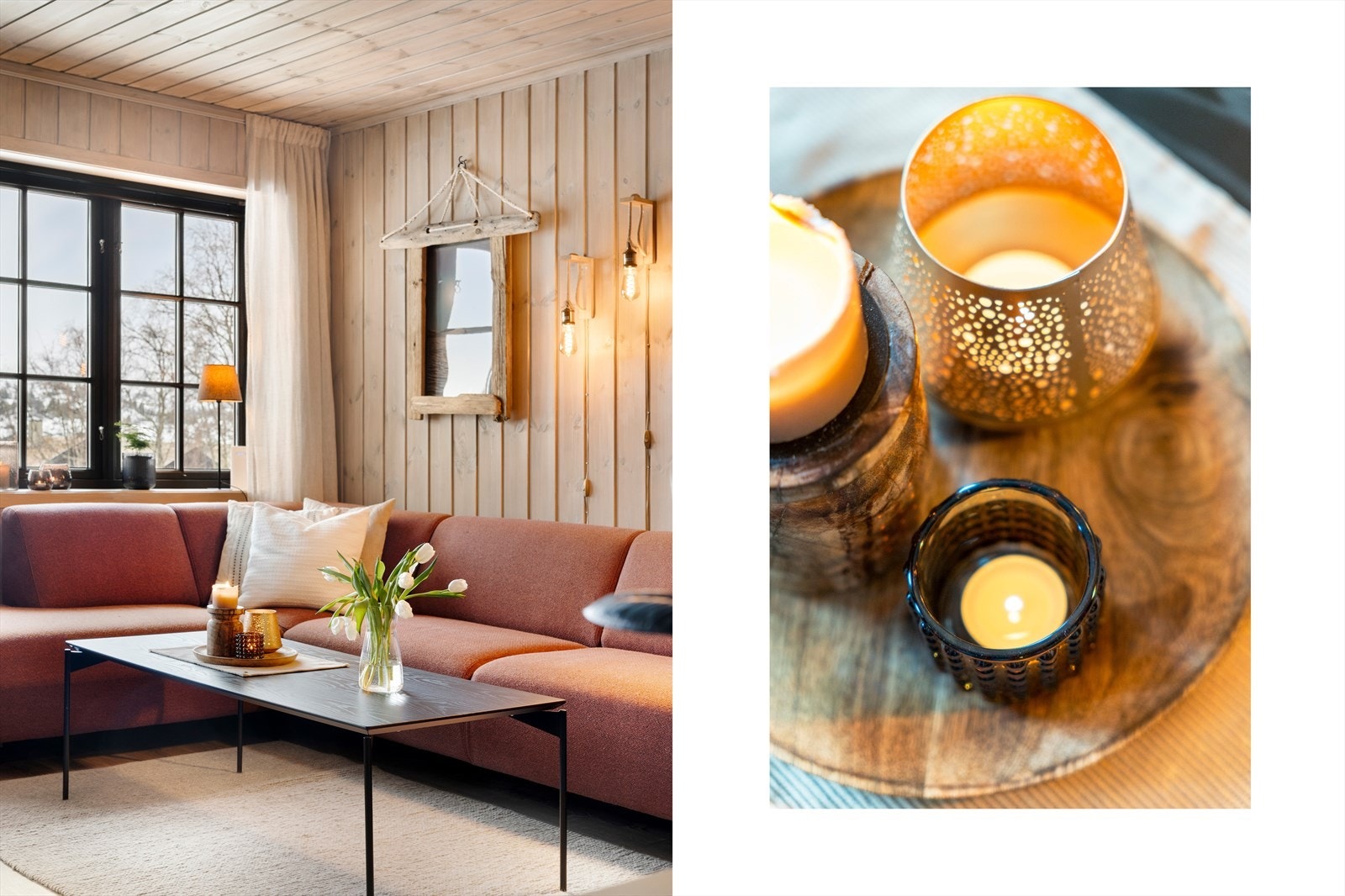 Gode møbleringsmuligheter med plass til sofagruppe og spisebord Galleribilde