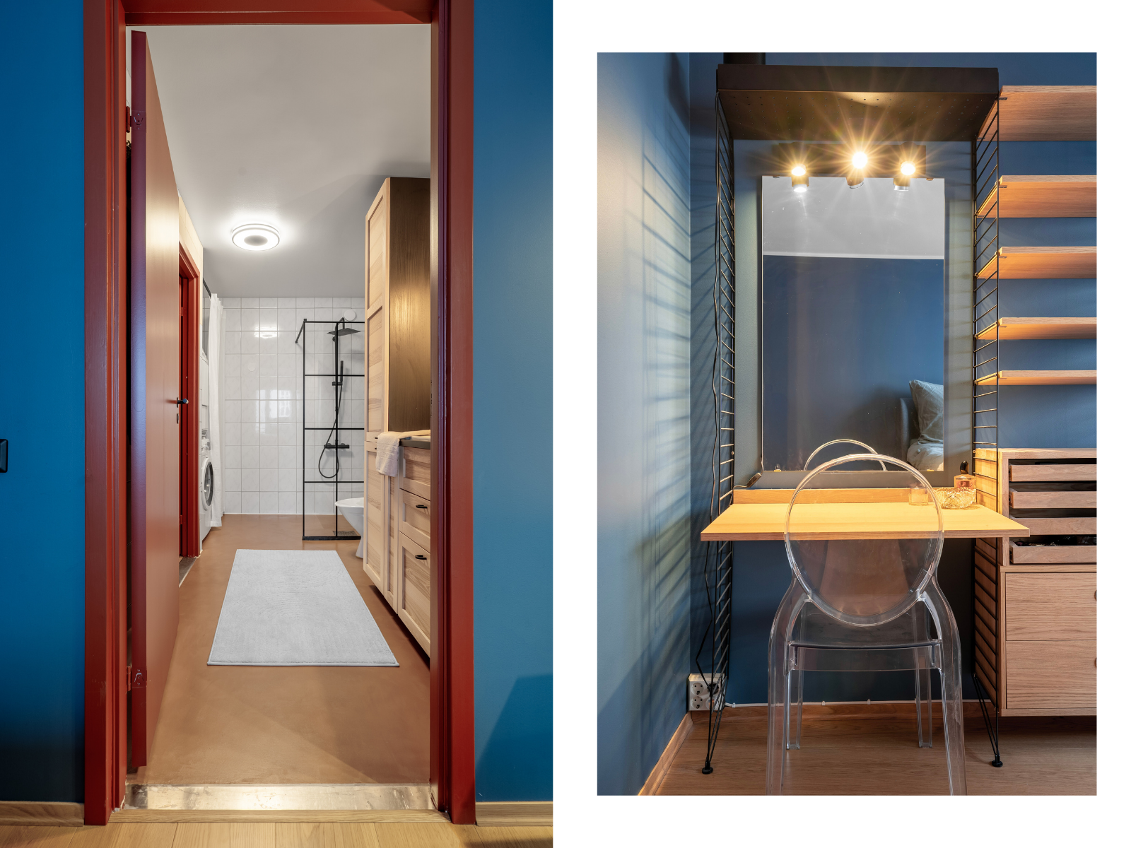 Selger har innredet med egen beautystasjon - veldig greit når man er to. Galleribilde