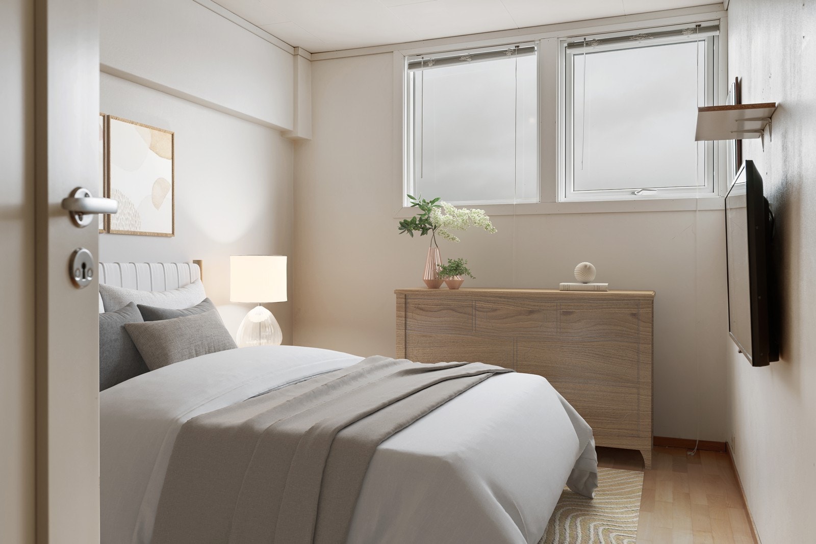 Hovedsoverom. Digital møblering. Galleribilde