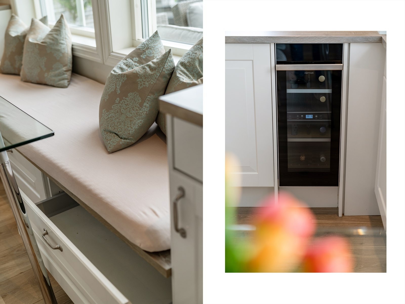 - Vinskap fra Norcool. Under sittebenk har du også verdifull lagring - Galleribilde