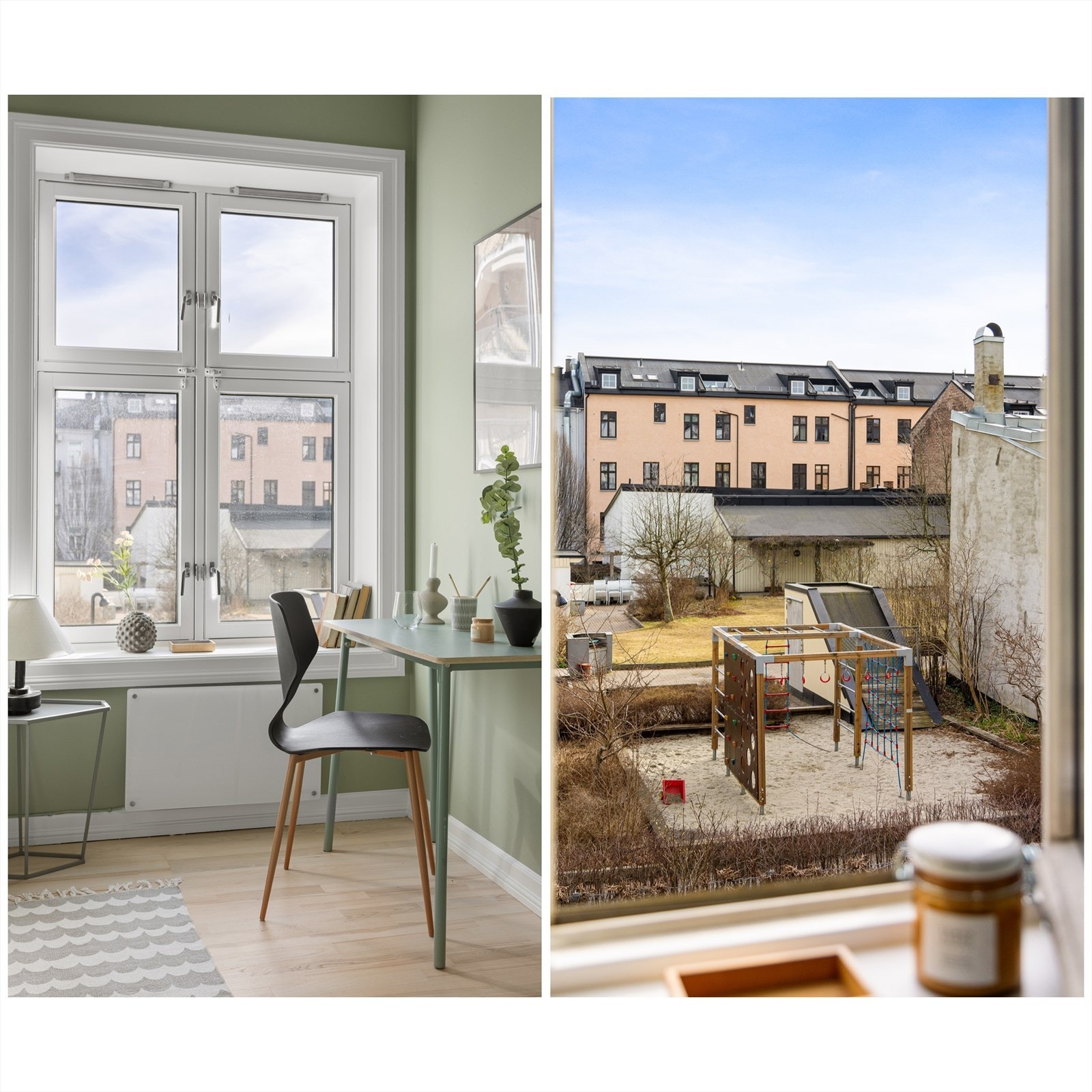 Hyggelig utsikt mot gårdsrom. Galleribilde