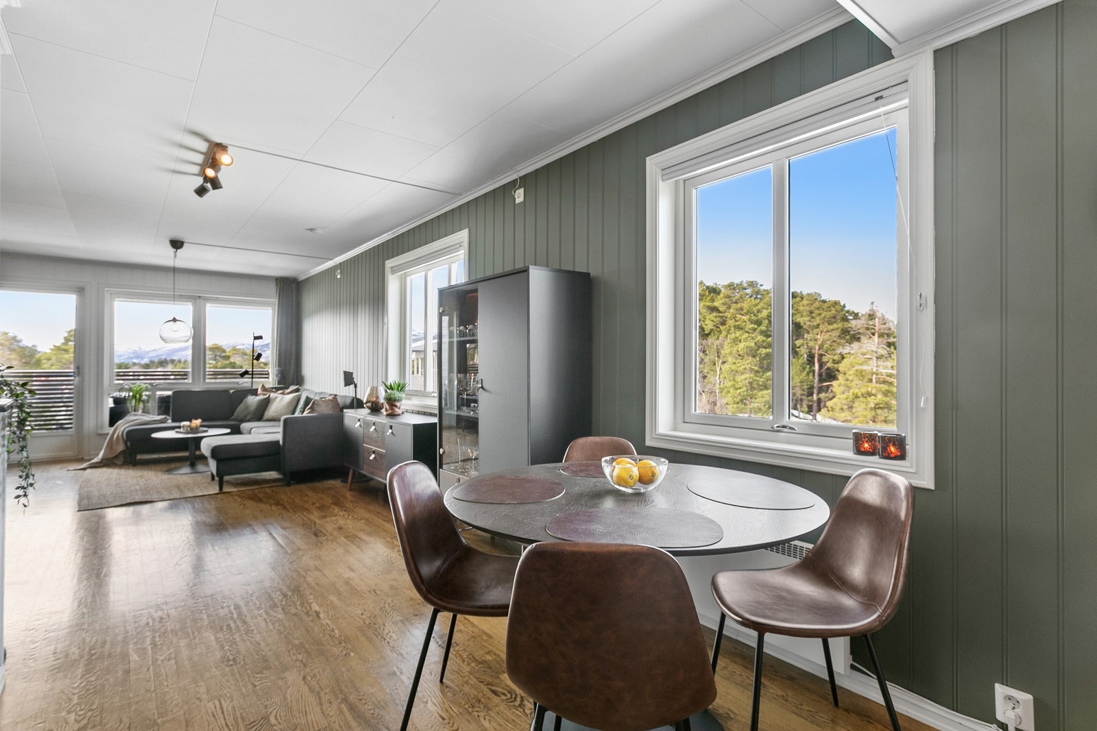 Det er vedovn og elektrisk oppvarming i leiligheten. Galleribilde