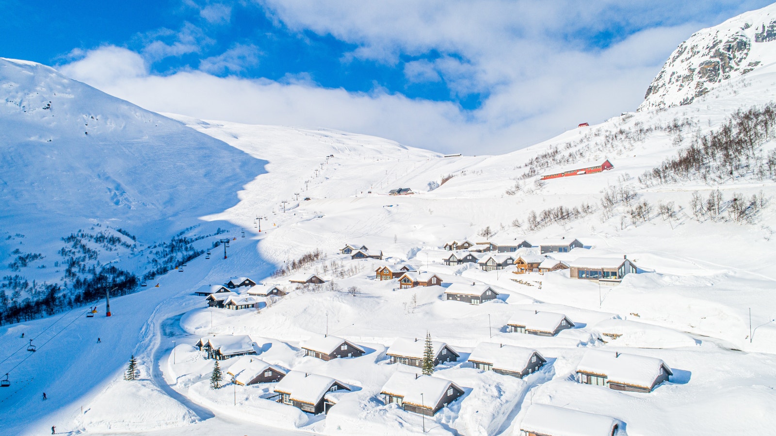 Hyttetomtene er øvst til venstre i eksisterande hyttefelt Galleribilde