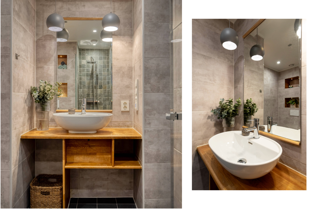 Plassbygget heltre baderomsinnredning Galleribilde