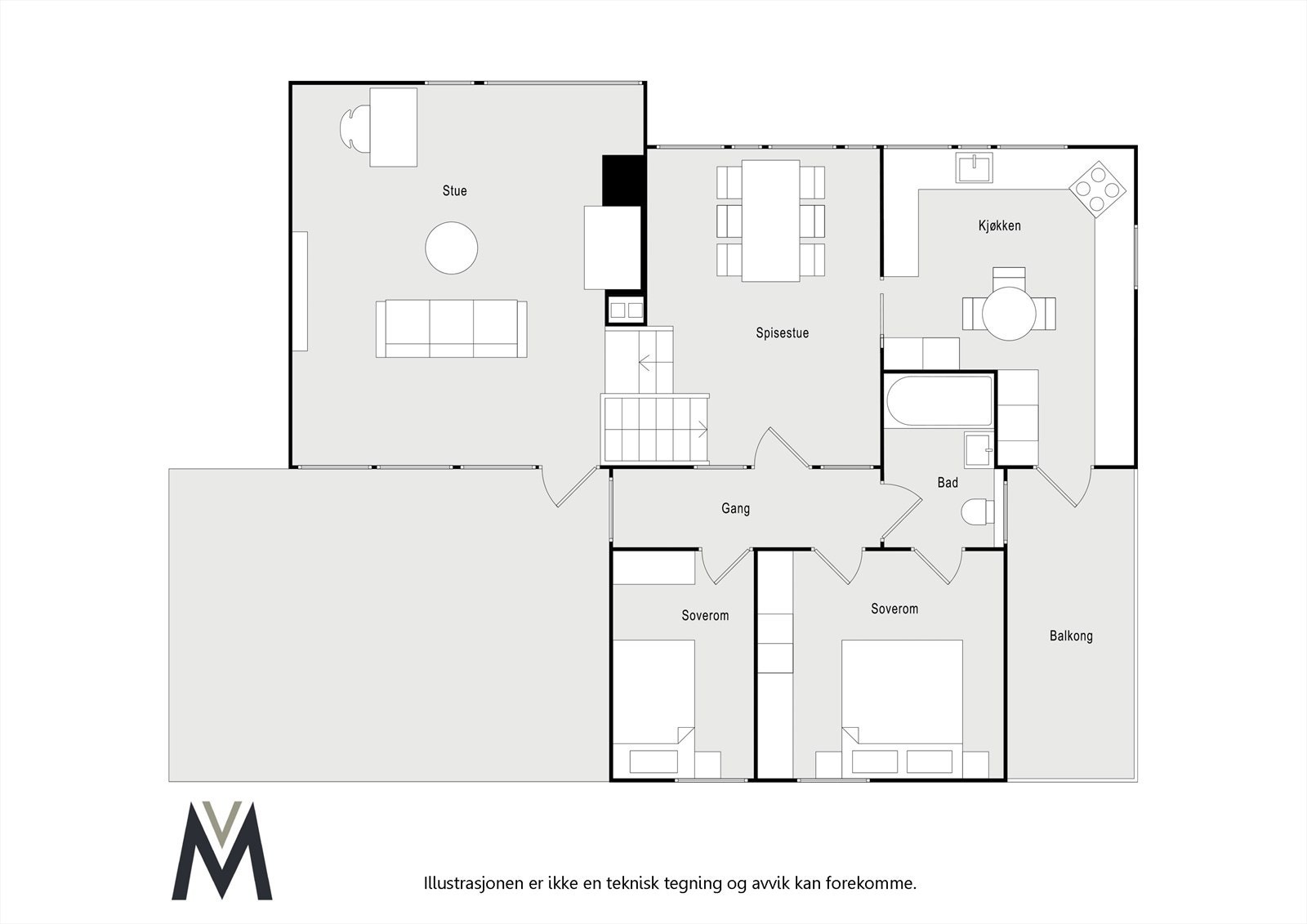 Plantegning 1. etasje Galleribilde
