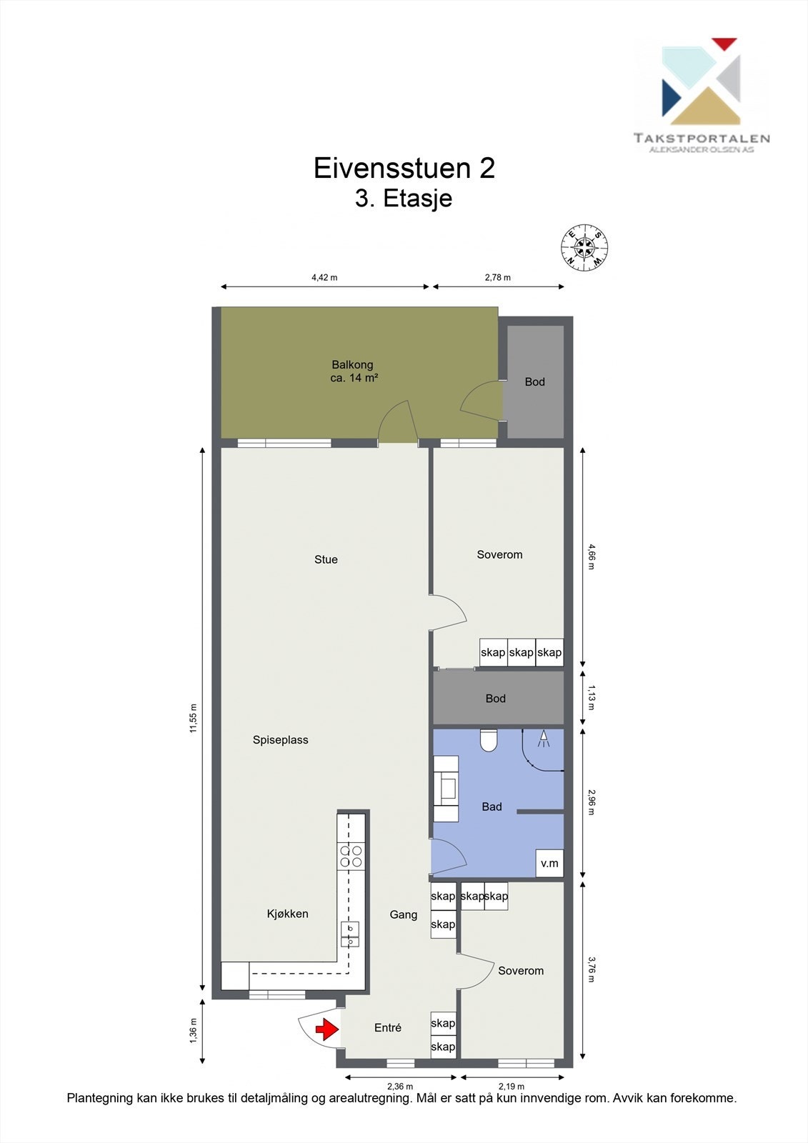 Plantegning Eivensstuen 2. Galleribilde