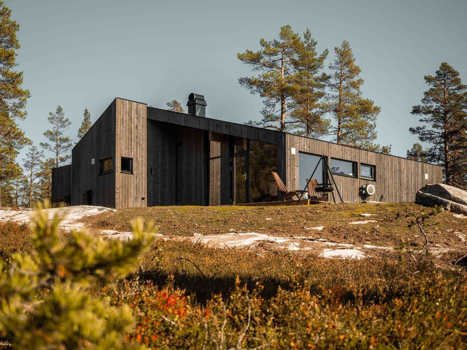 Fasadebilde av Glimre fra LY Hytta. Galleribilde