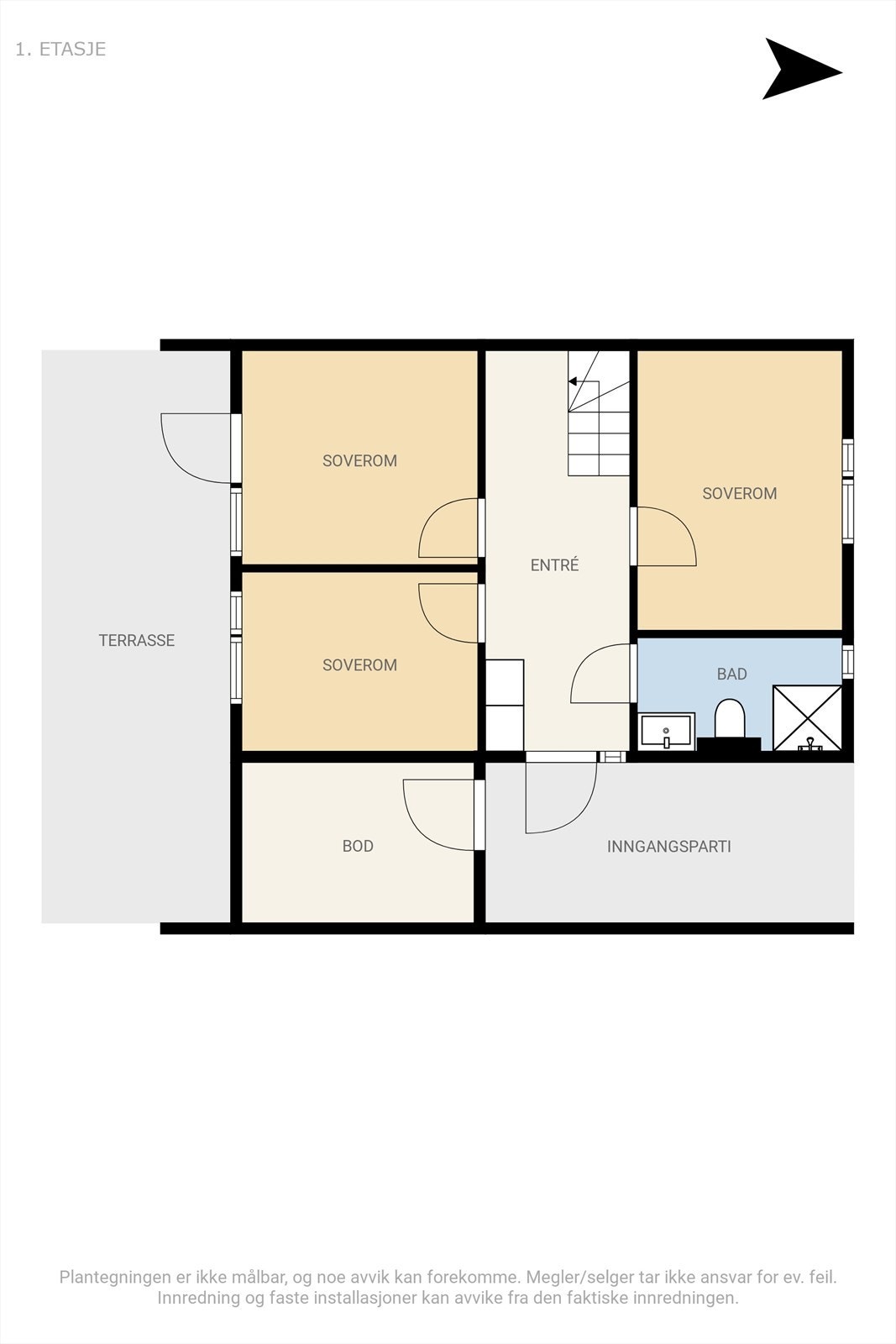 Plantegning av boligens første etasje. Galleribilde