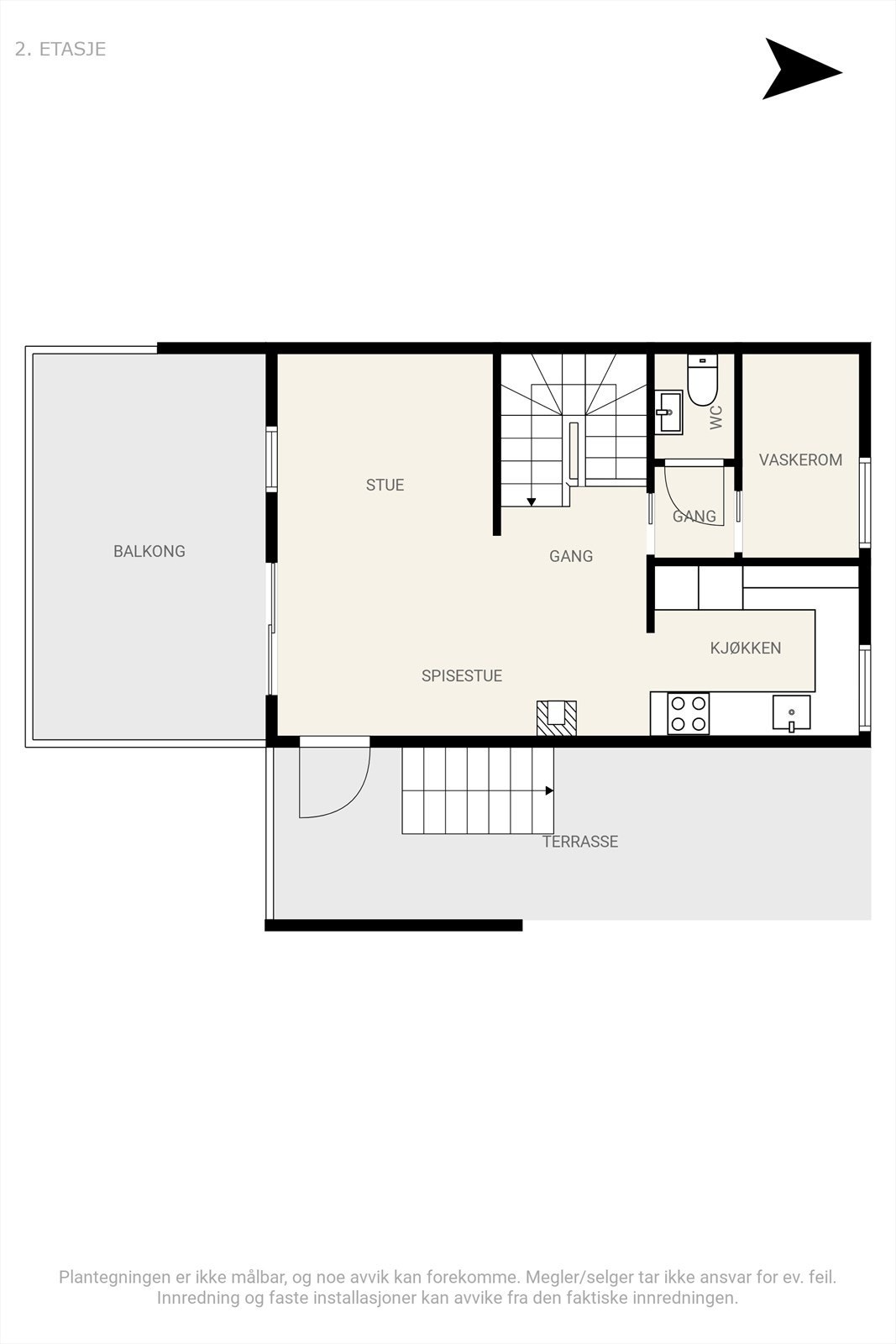 Plantegning av boligens andre etasje. Galleribilde