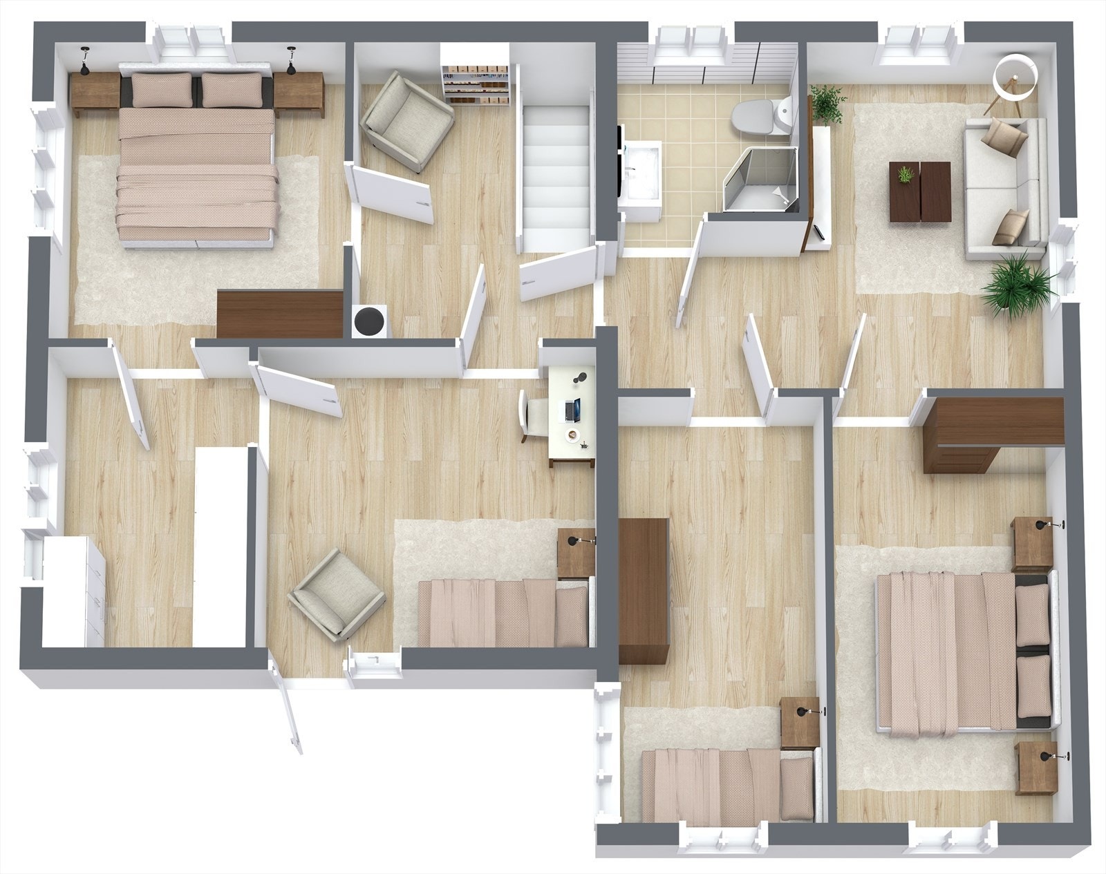 Planskisse 2. etg. Tegningen er kun til illustrasjon og har avvik. Se prospekt. Galleribilde