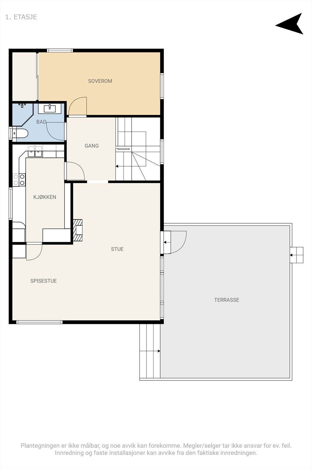 Plantegning 1. etasje Galleribilde