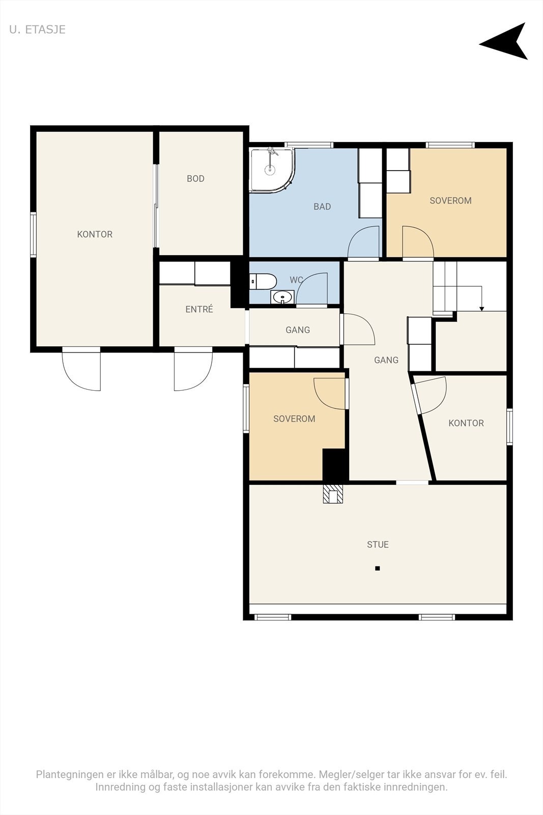 Plantegning underetasje Galleribilde