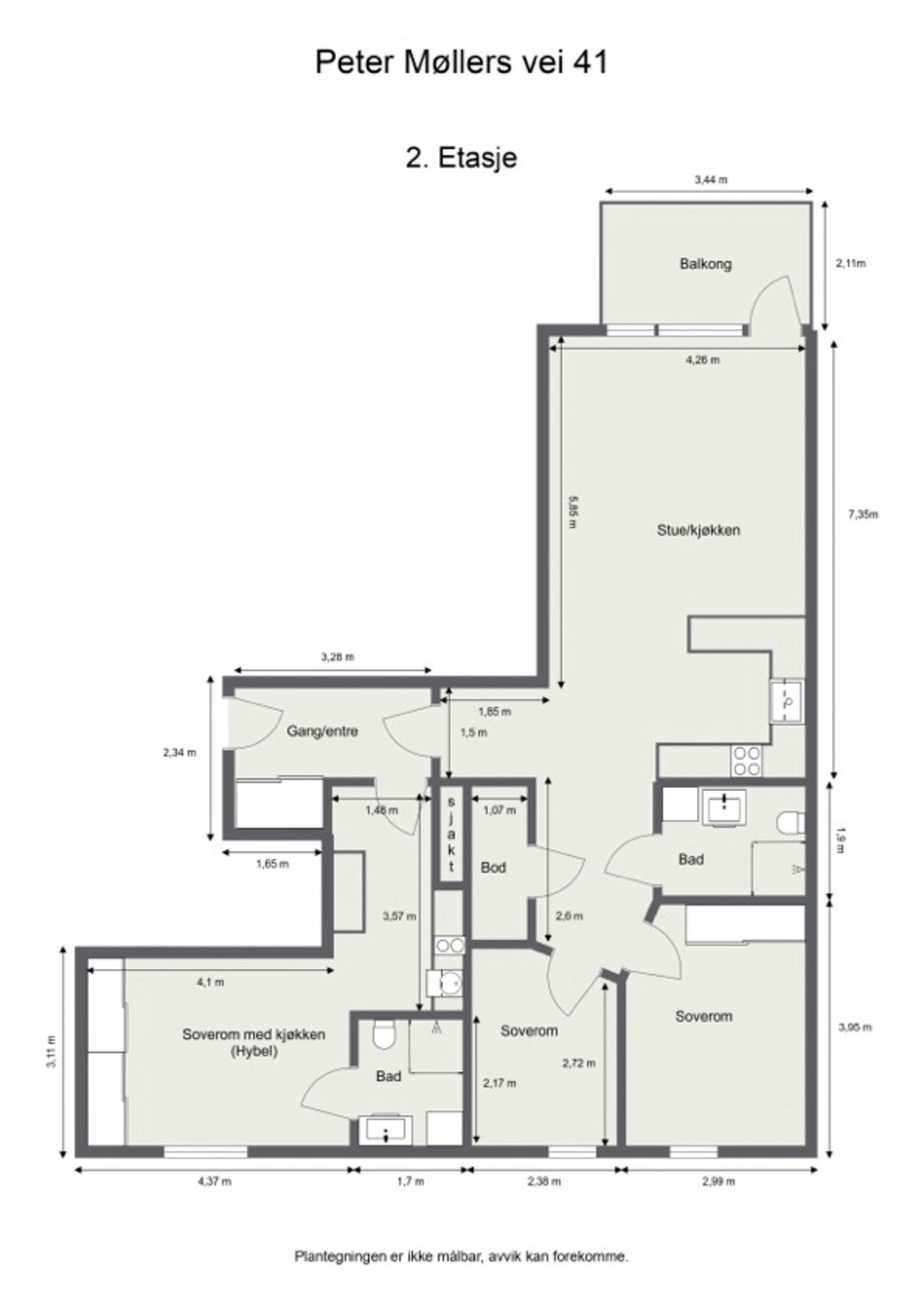Plantegning 2 etg. Galleribilde