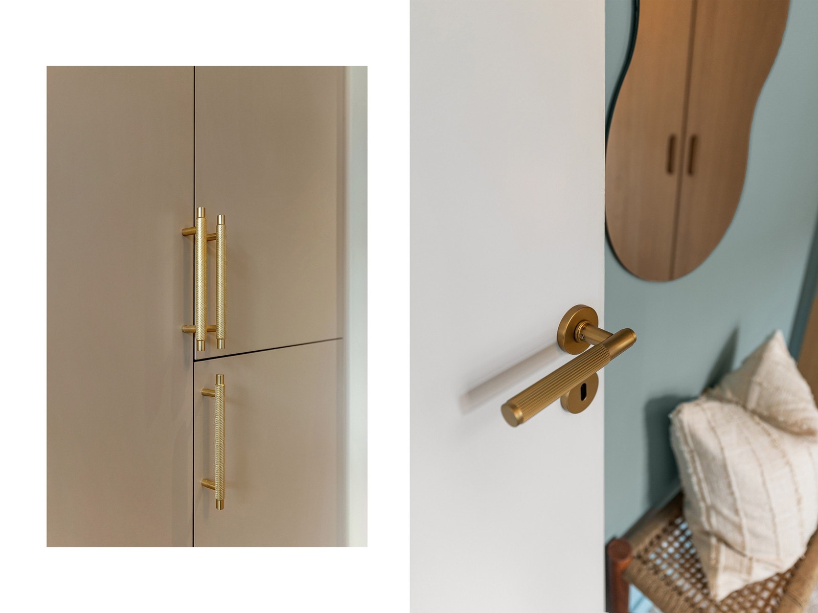 Lekre dørhåndtak som matcher med øvrige detaljer. Galleribilde