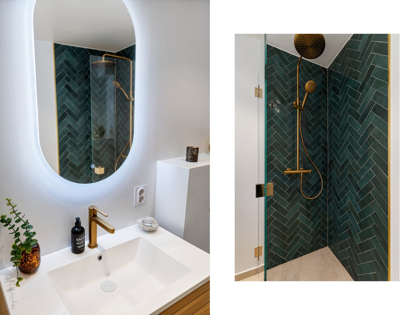 Det er opplegg for vaskemaskin på baderommet. Galleribilde