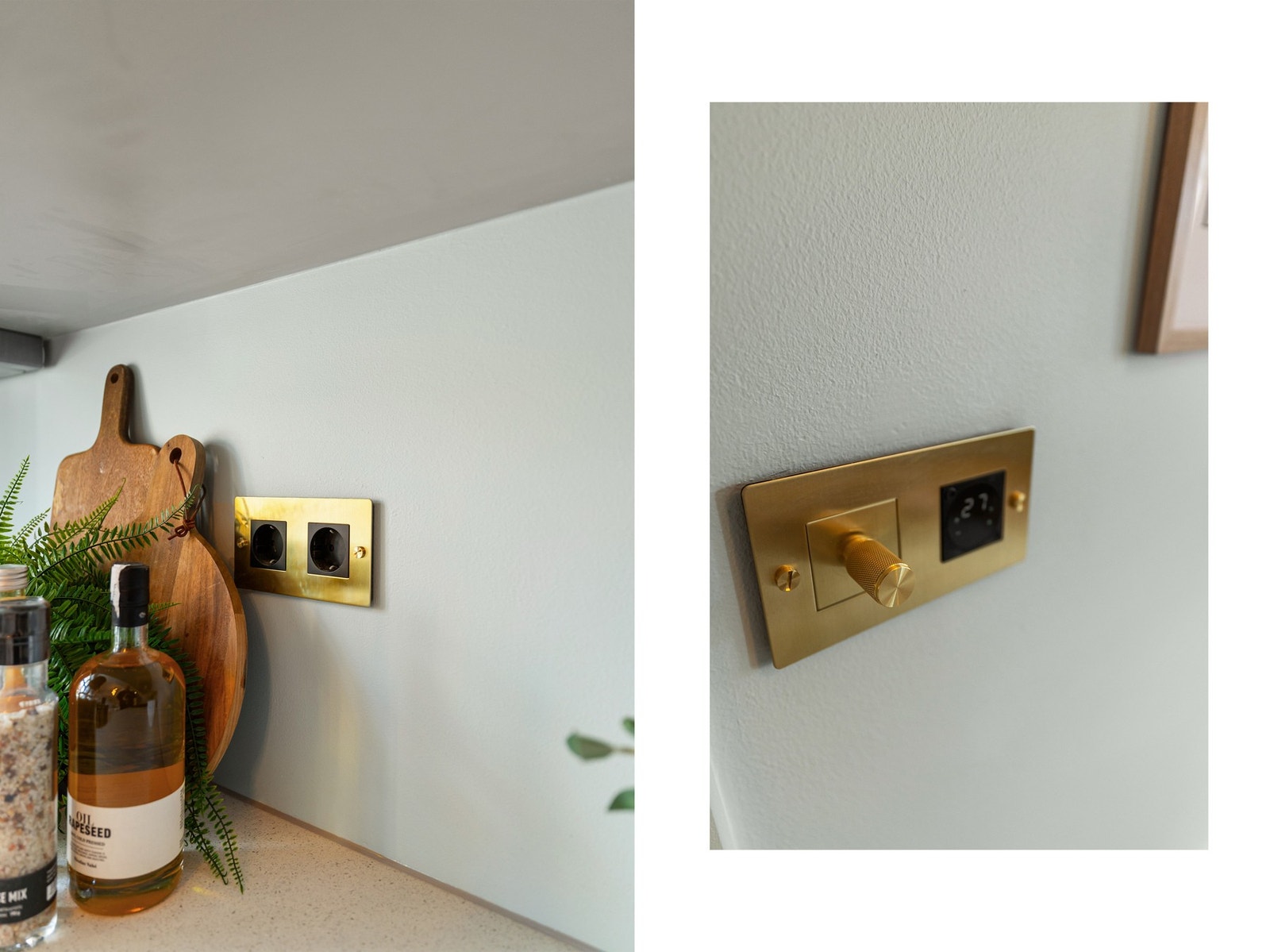 Stikkontakt, dimmere og termostat fra eksklusive Buster + Punch. Galleribilde