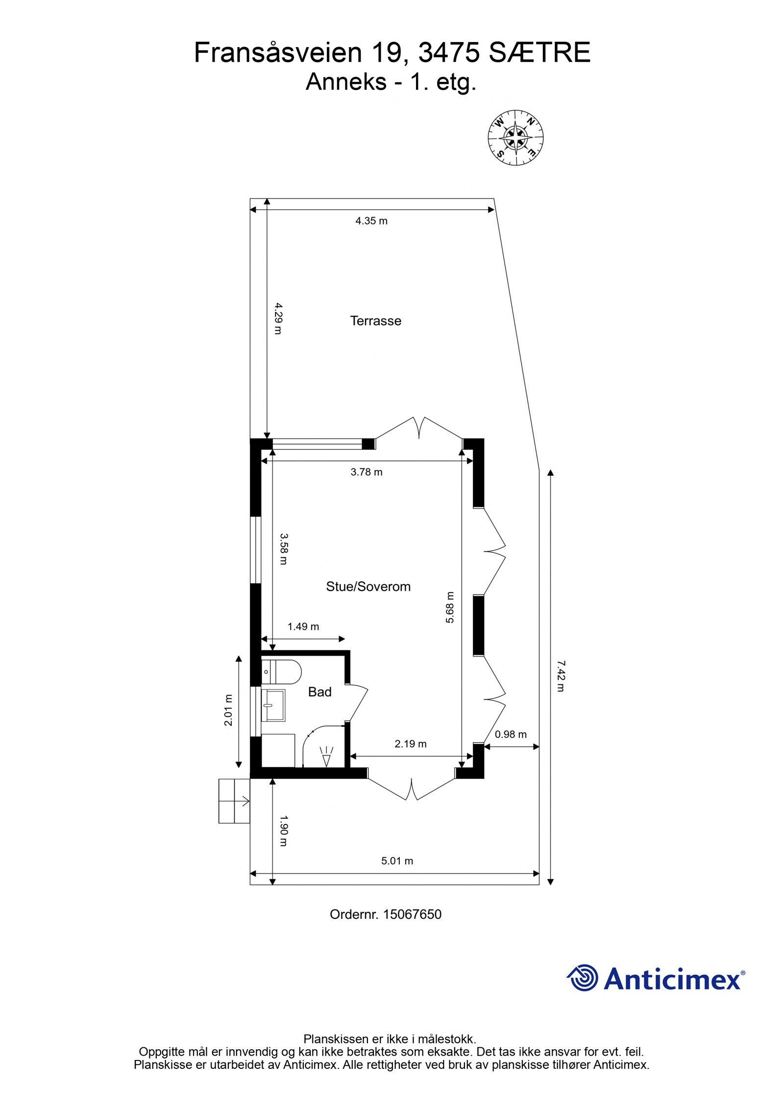 Plantegning anneks. Galleribilde