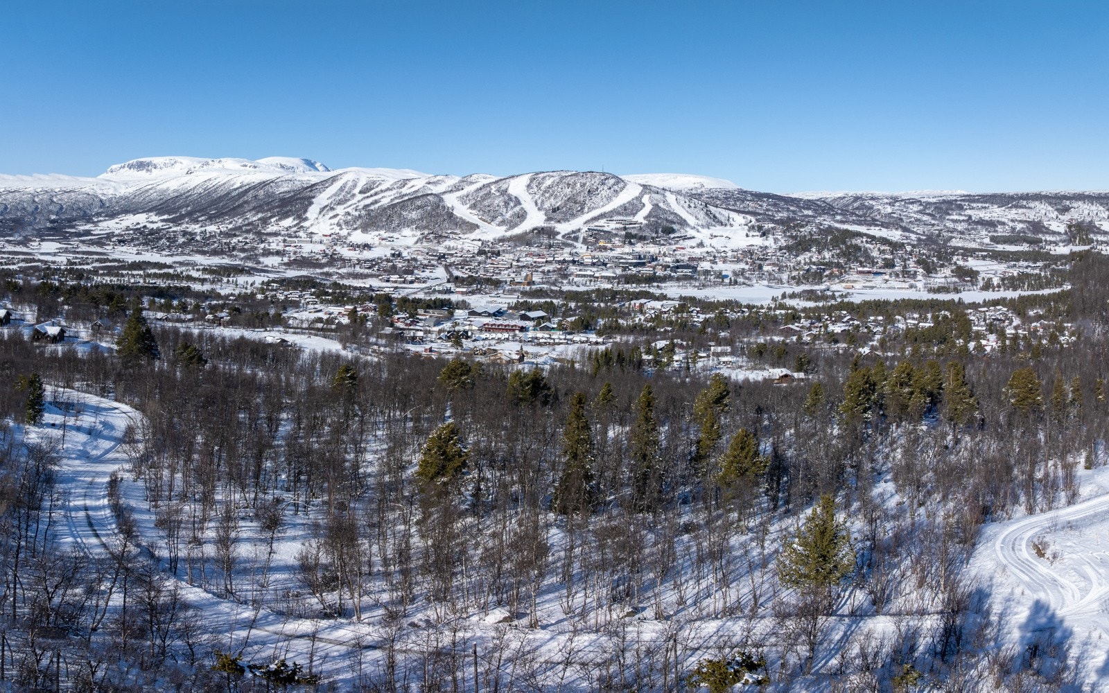 Tomten i sin helhet, som strekker seg hele bredden fra veien mot øst til vest. Galleribilde