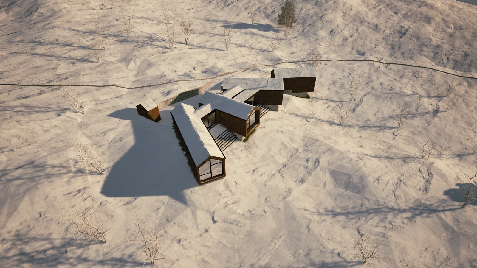 Fugleperspektiv vinter Galleribilde