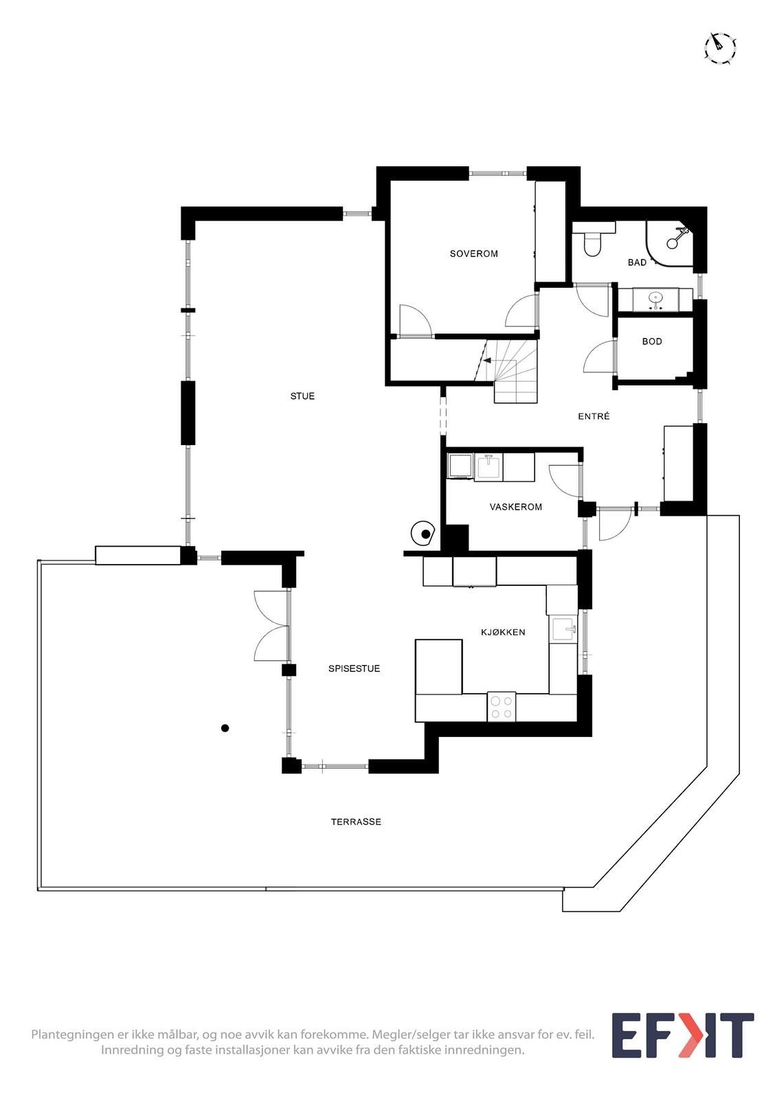1.etg. Boligen har en god og praktisk planløsning. Galleribilde