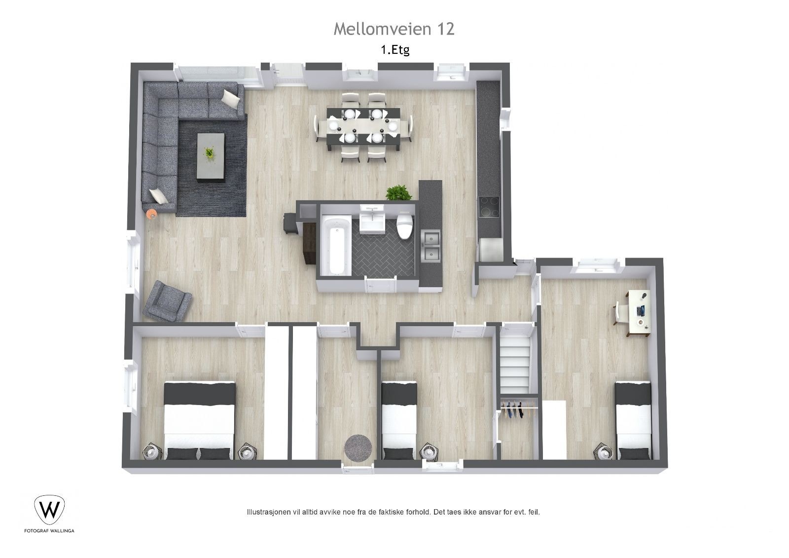 Plantegning 1.etg Galleribilde