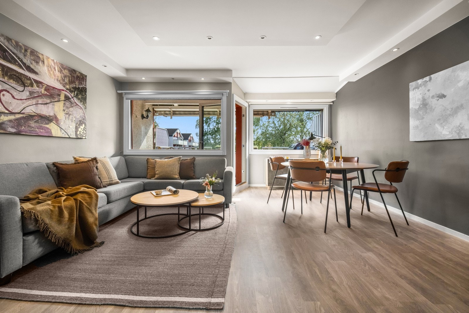 Borettslaget byttet ut alle vinduer og balkongdører i 2020. Galleribilde