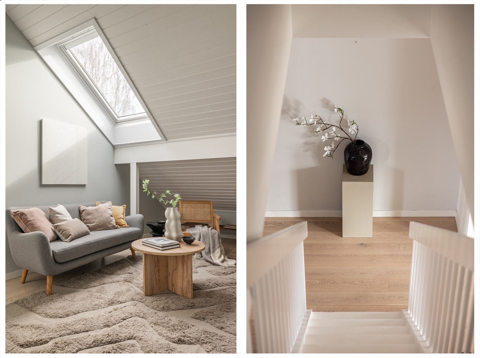 Trapp opp fra hovedetasjen og opp til loftsetasjen. Galleribilde