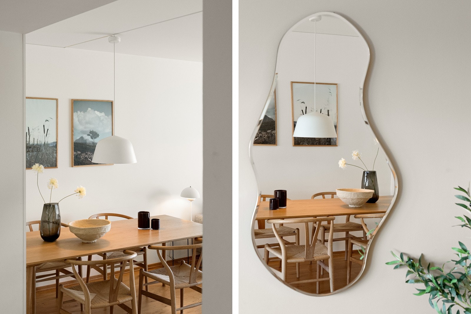 Detaljbilde fra gang mot spisestue. Galleribilde