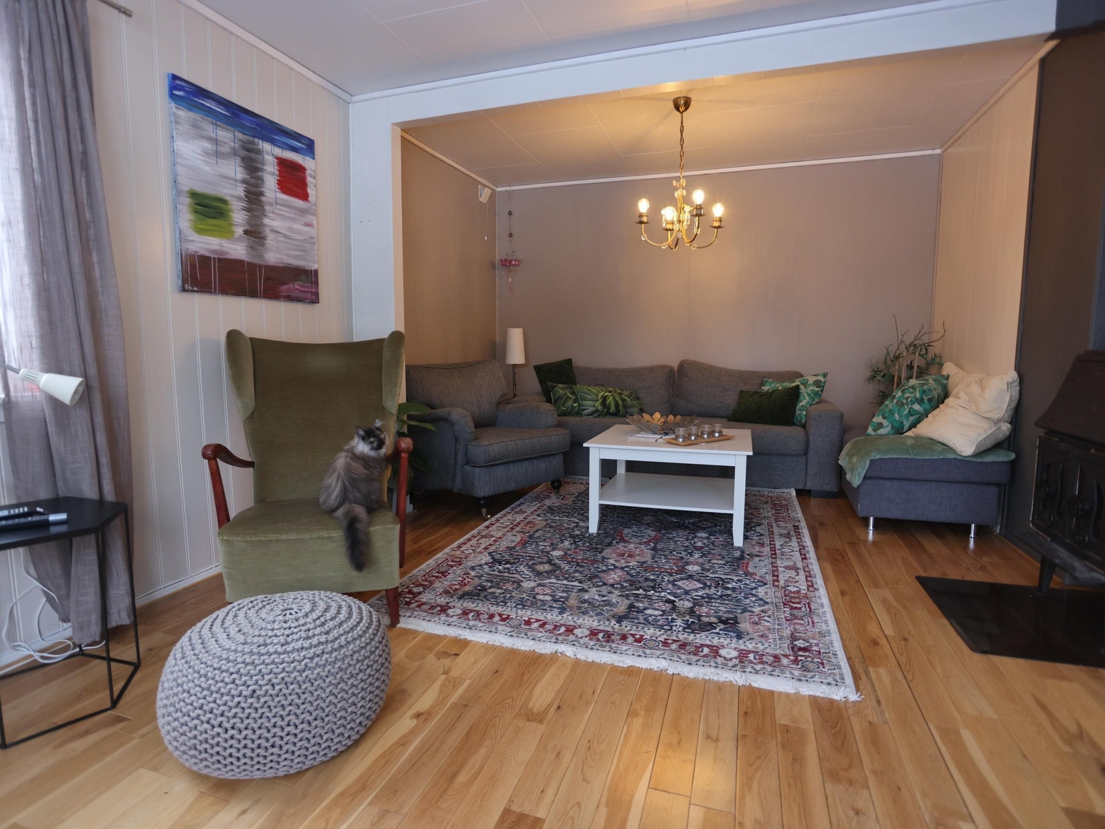 Stue ned vedfyring Galleribilde