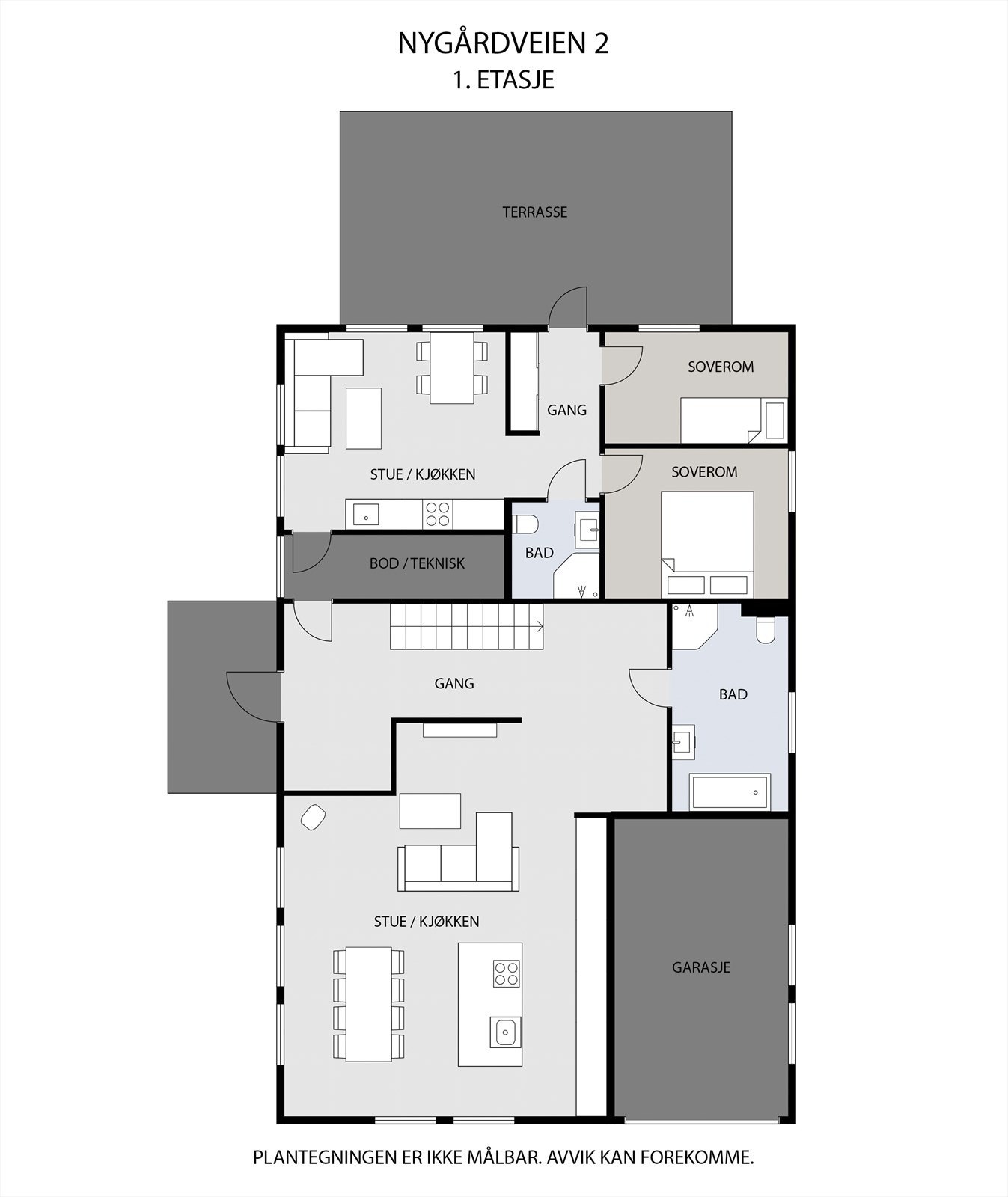 Plantegning av 1. etasje Galleribilde