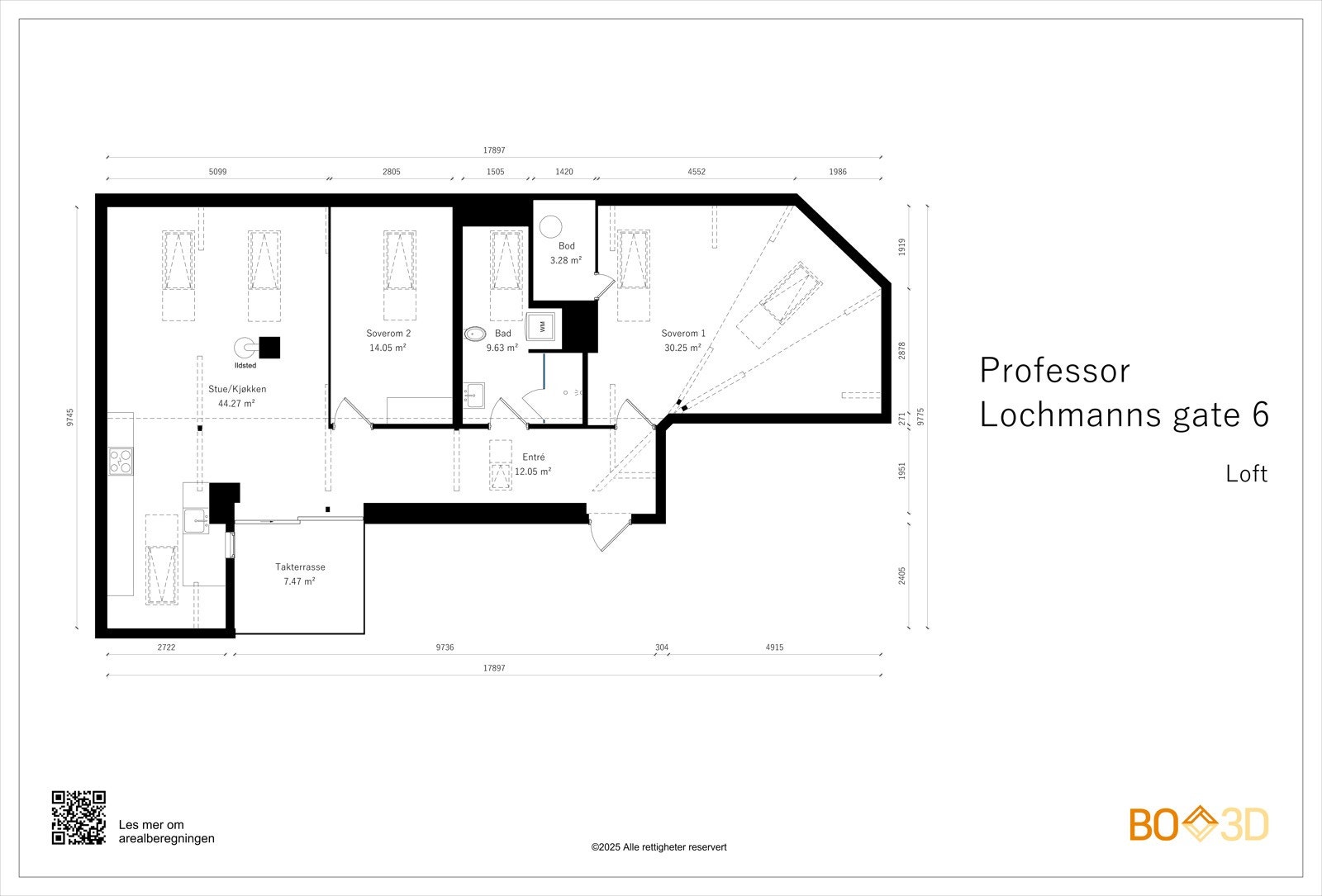 Plantegning - Leiligheten ble bygget i 2007 Galleribilde