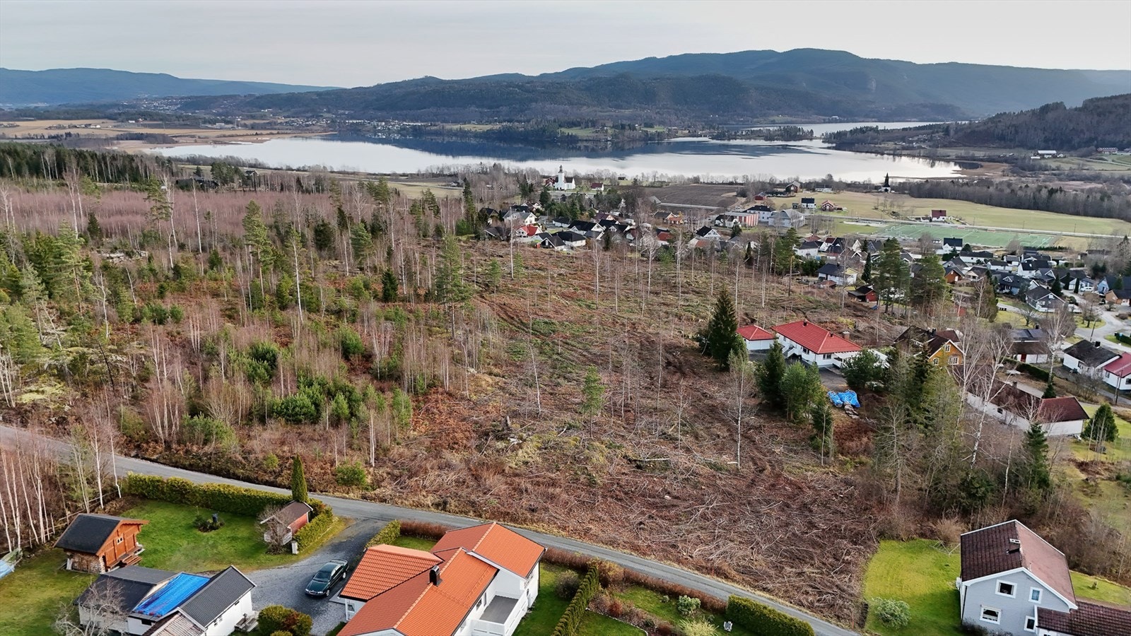 Fiskum-panorama-tomter Galleribilde