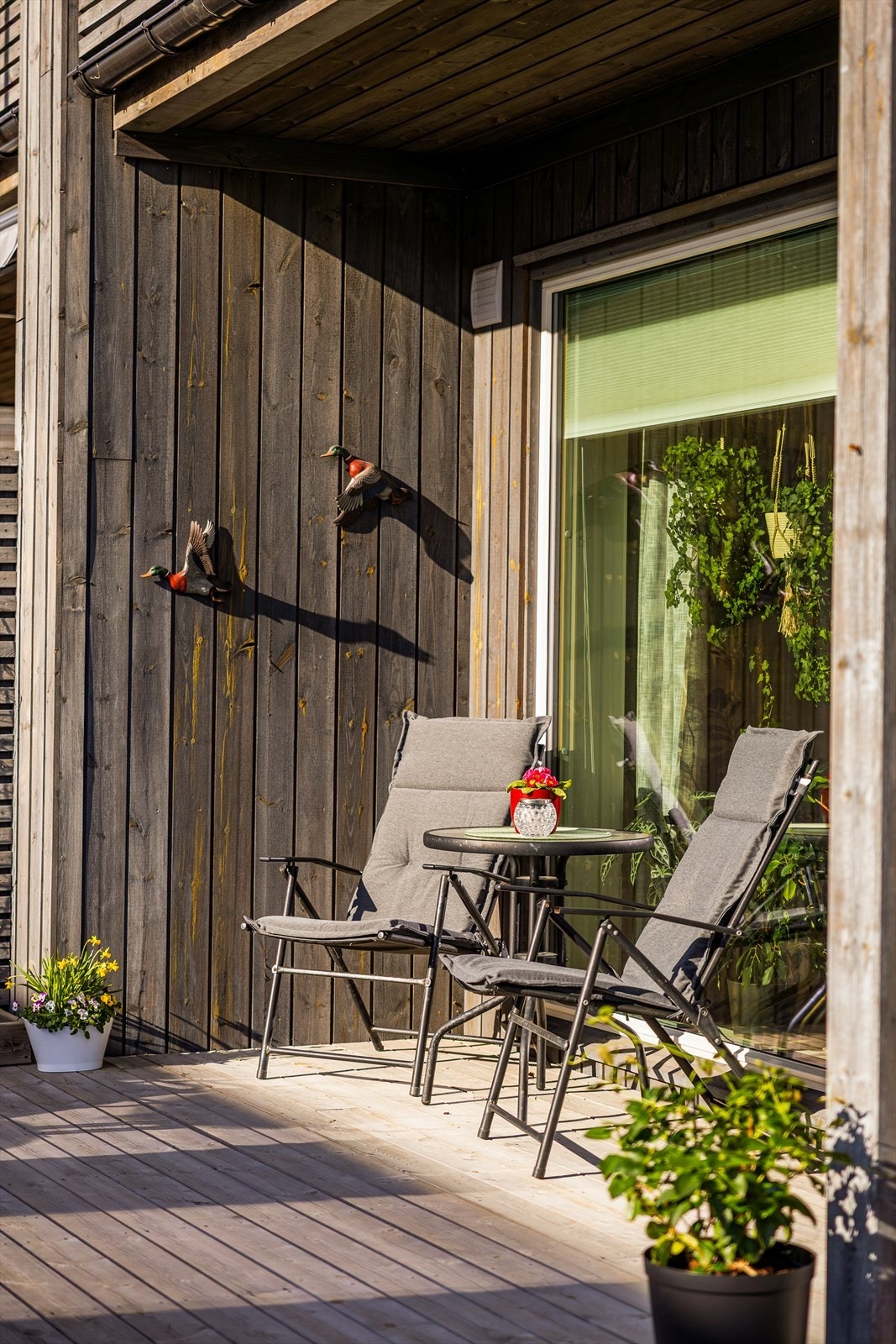 Stor, solrik uteplass/terrasse Galleribilde