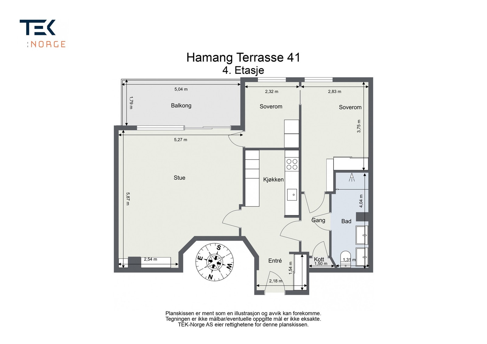 Plantegning Hamang Terrasse 41, 4. etasje Galleribilde