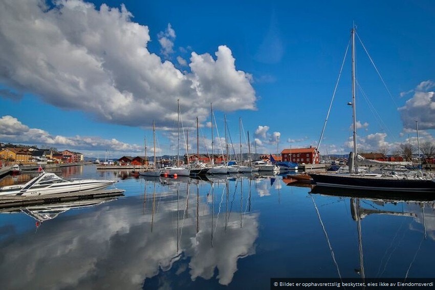 Havnepromenaden på sommeren. Galleribilde